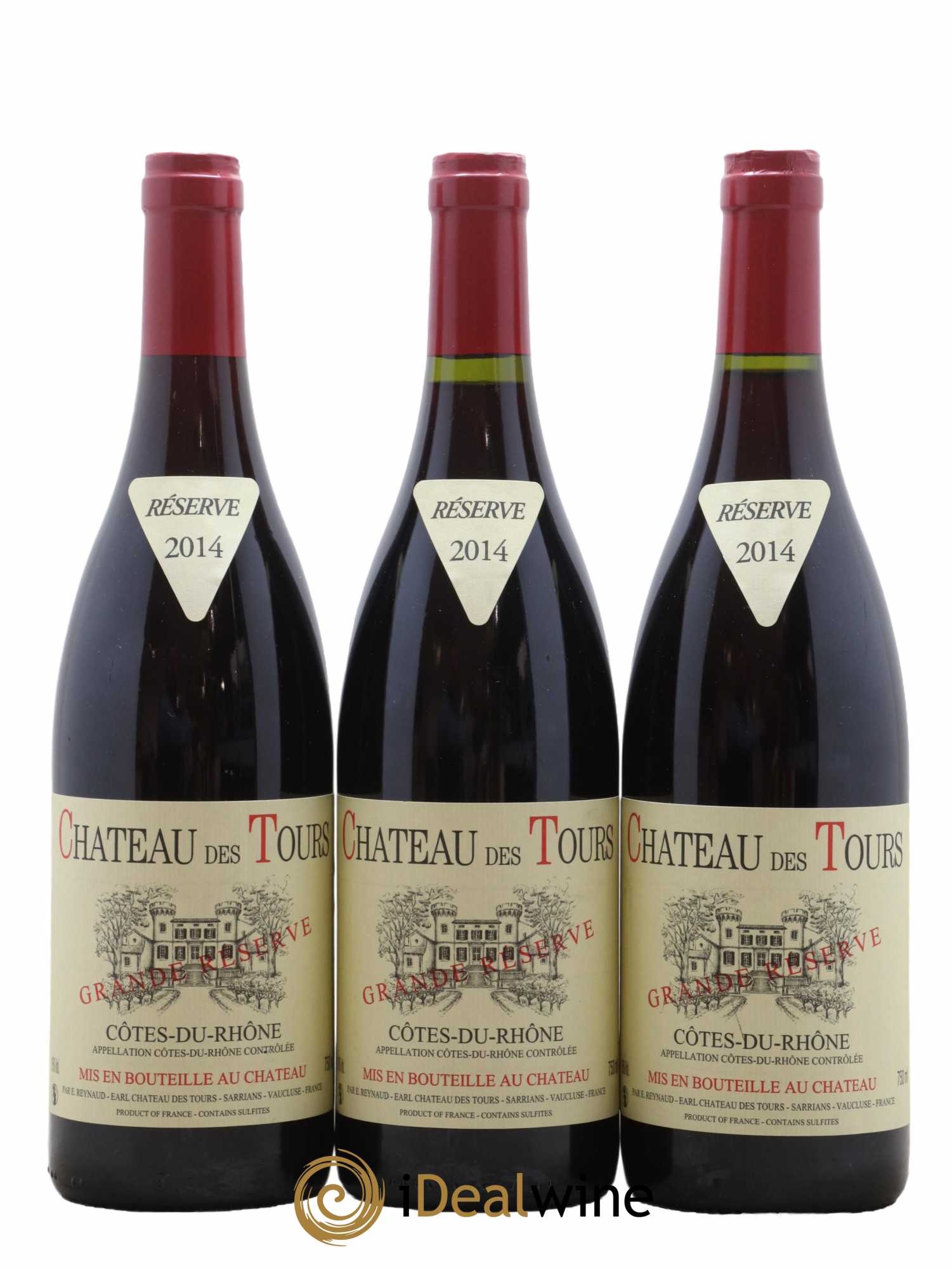Côtes-du-Rhône Château des Tours Grande Réserve Emmanuel Reynaud 2014 - Lot de 3 bouteilles - 0