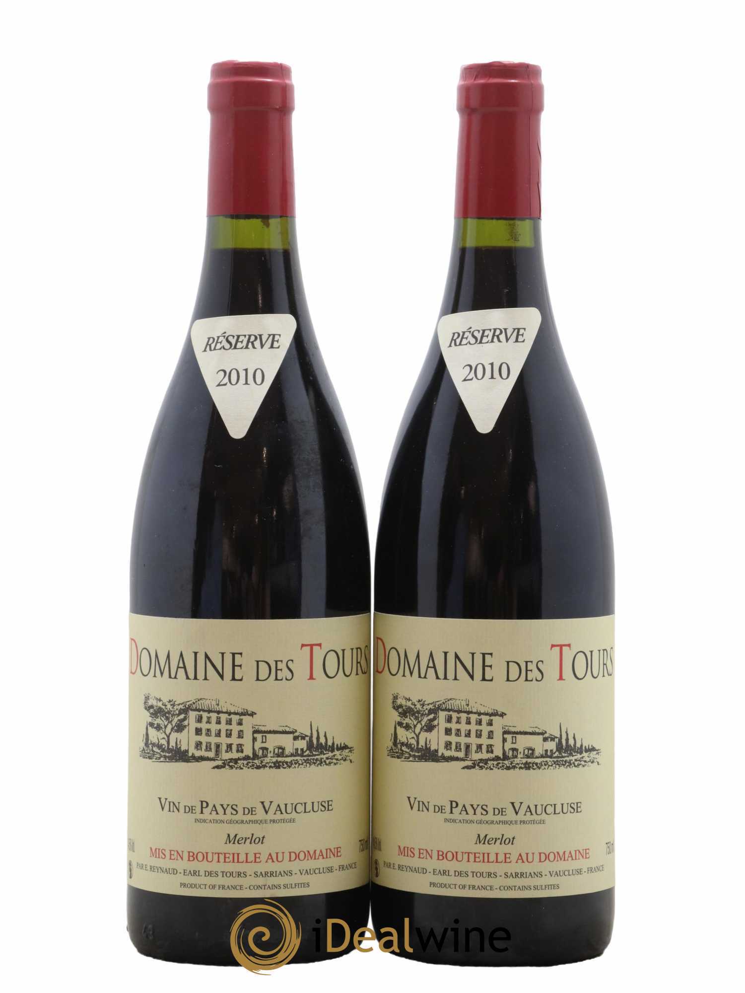 Vaucluse Domaine des Tours Merlot Emmanuel Reynaud 2010 - Lot de 2 bouteilles - 0