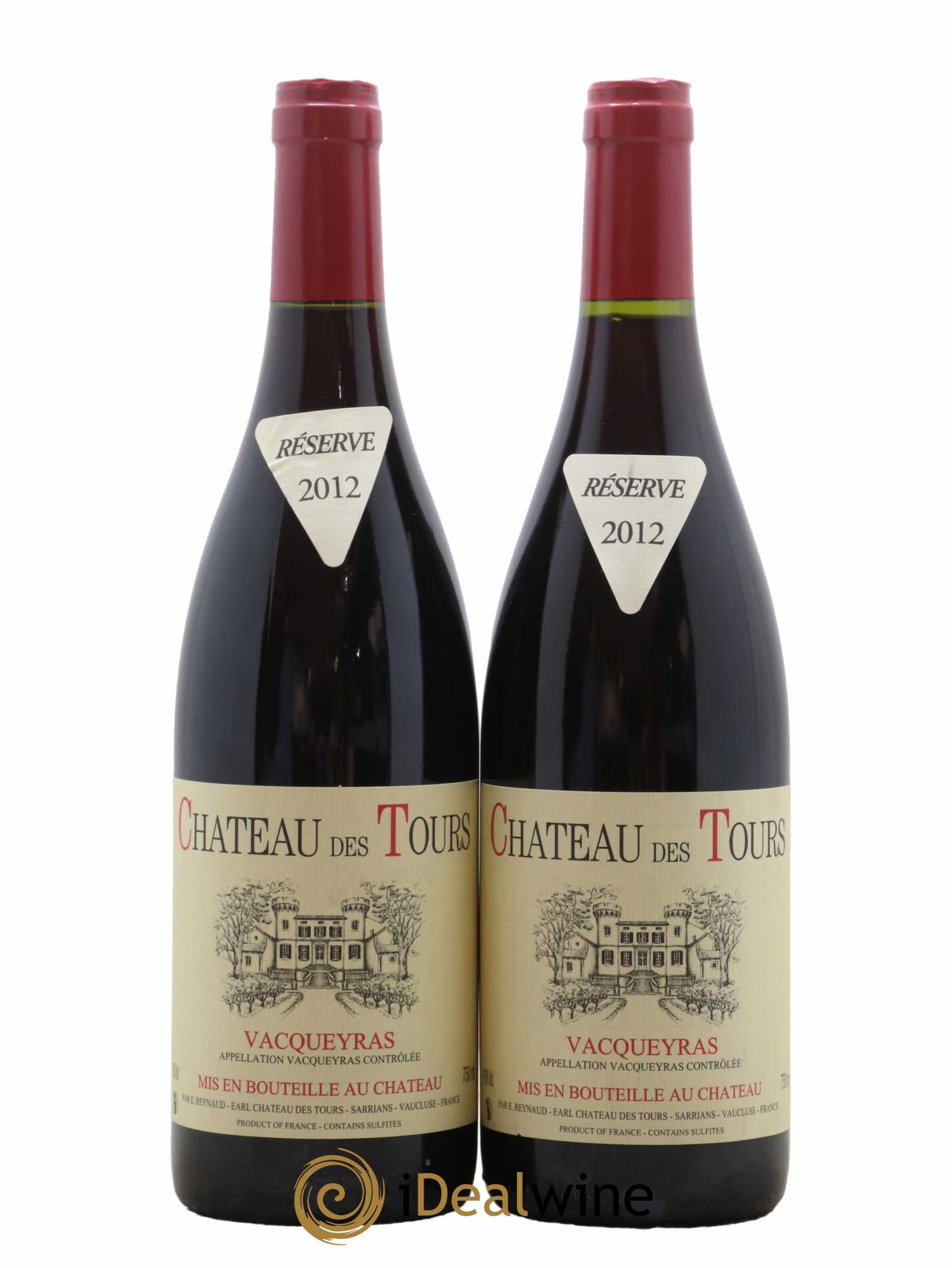 Vacqueyras Château des Tours Emmanuel Reynaud 2012 - Lot de 2 bouteilles - 0