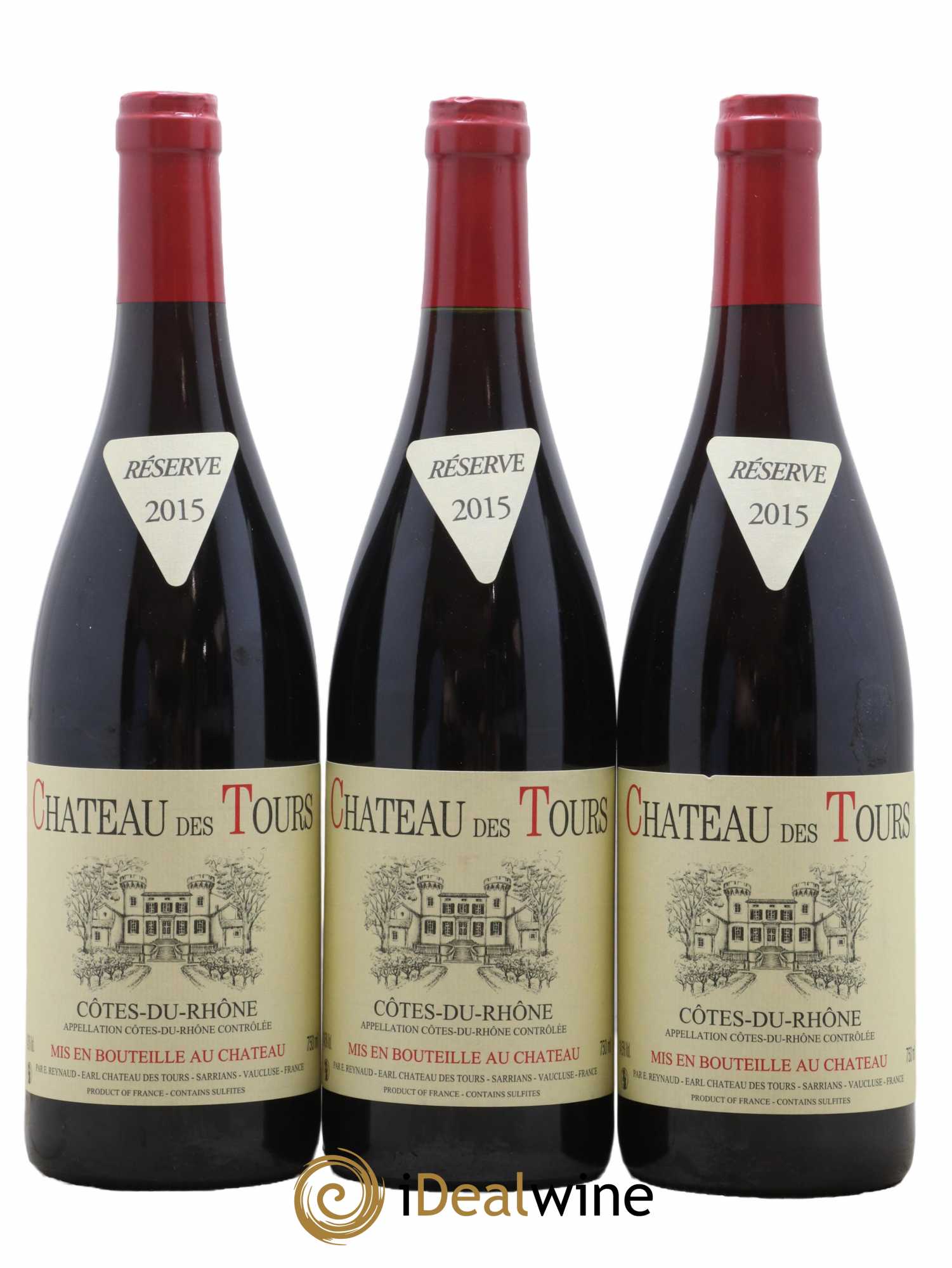 Côtes-du-Rhône Château des Tours Emmanuel Reynaud 2015 - Lot de 3 bouteilles - 0