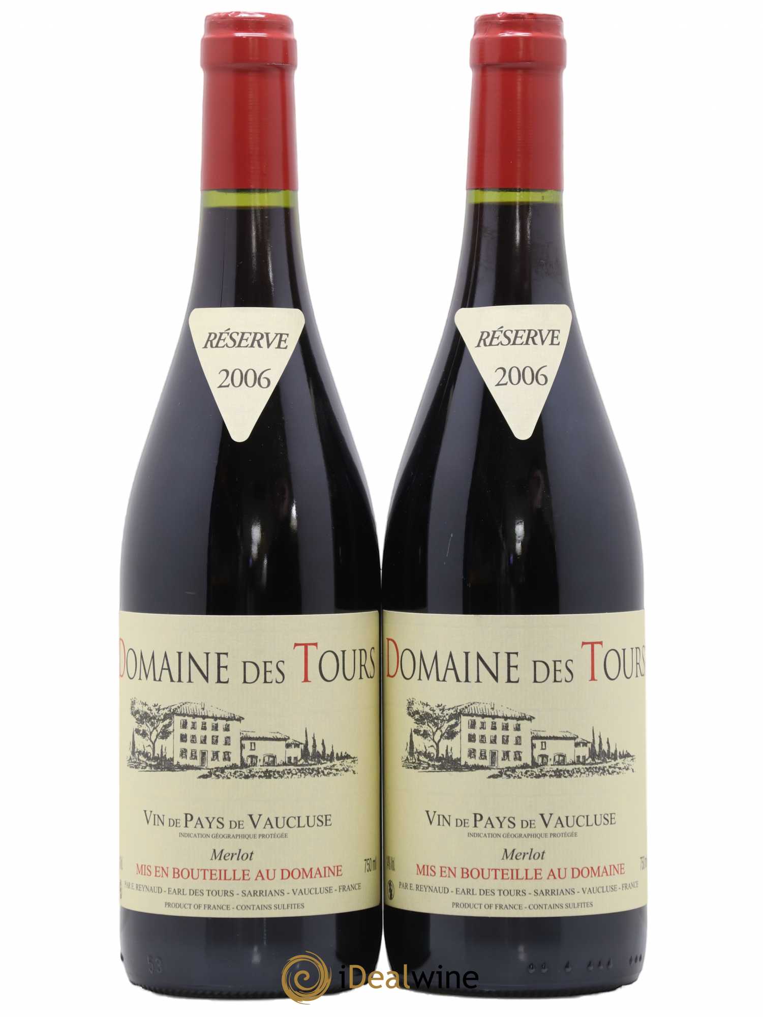 Vaucluse Domaine des Tours Merlot Emmanuel Reynaud 2006 - Lot de 2 bouteilles - 0