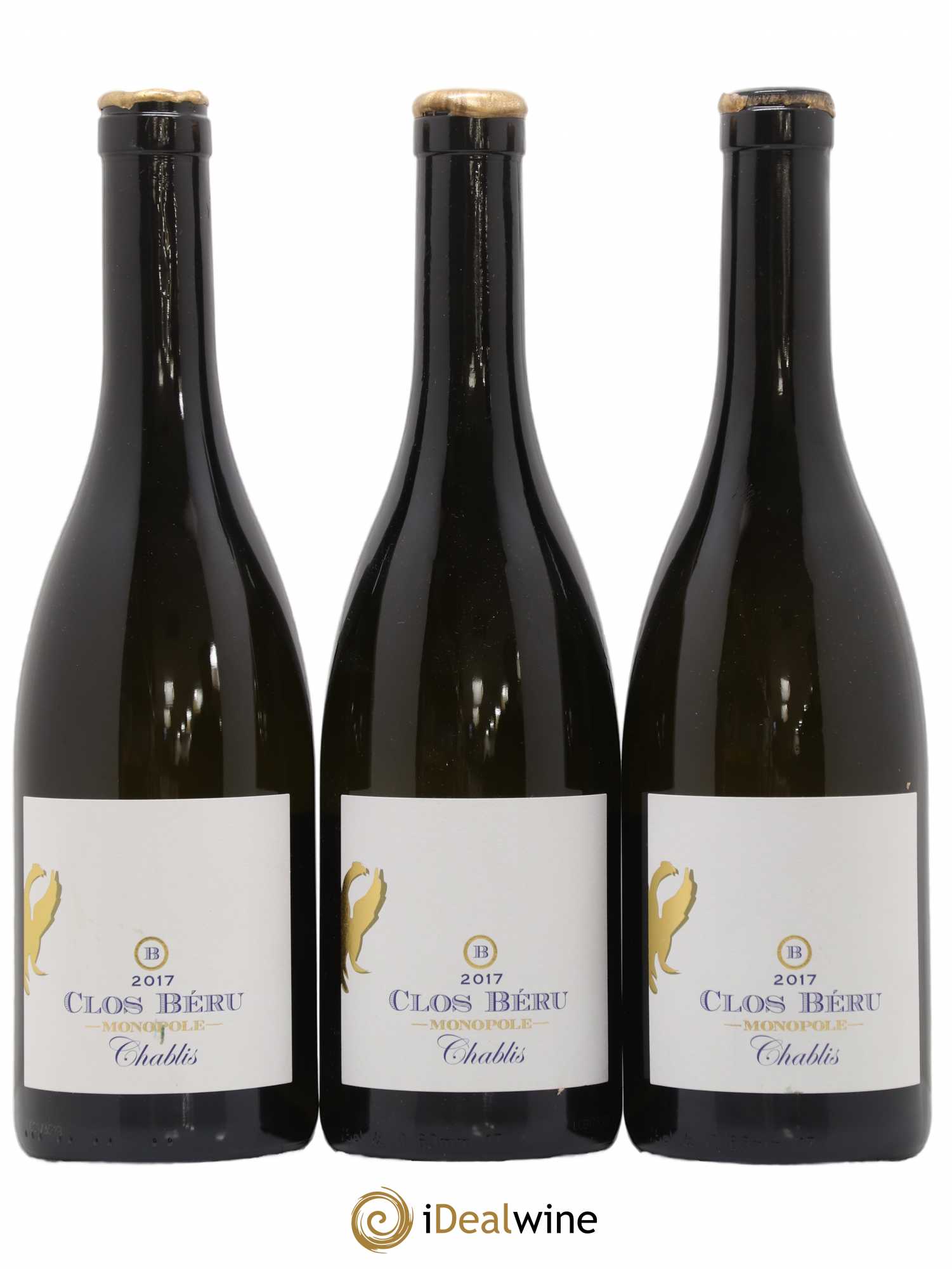 Chablis Clos Béru Monopole Château de Béru 2017 - Lot de 3 bouteilles - 0