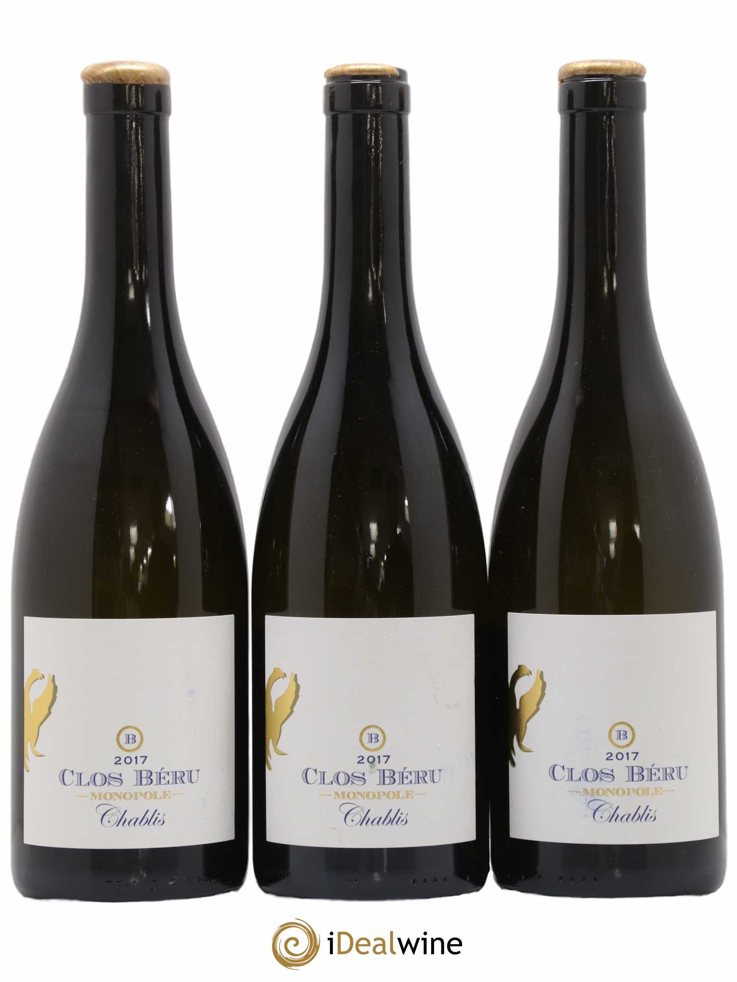 Chablis Clos Béru Monopole Château de Béru 2017 - Lot de 3 bouteilles - 0