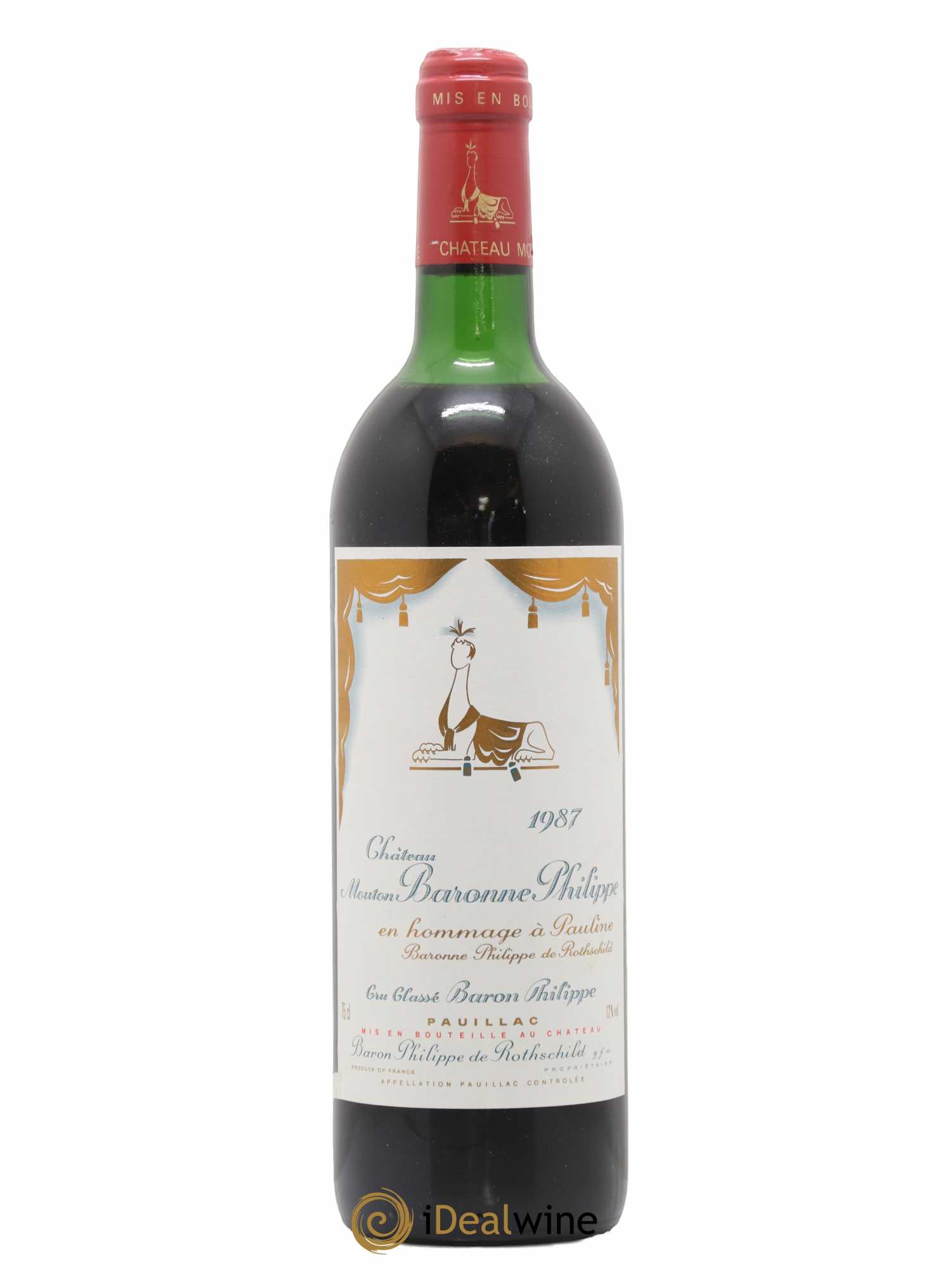 Château d' Armailhac - Mouton Baron(ne) Philippe 5ème Grand Cru Classé 1987 - Lot de 1 bouteille - 0