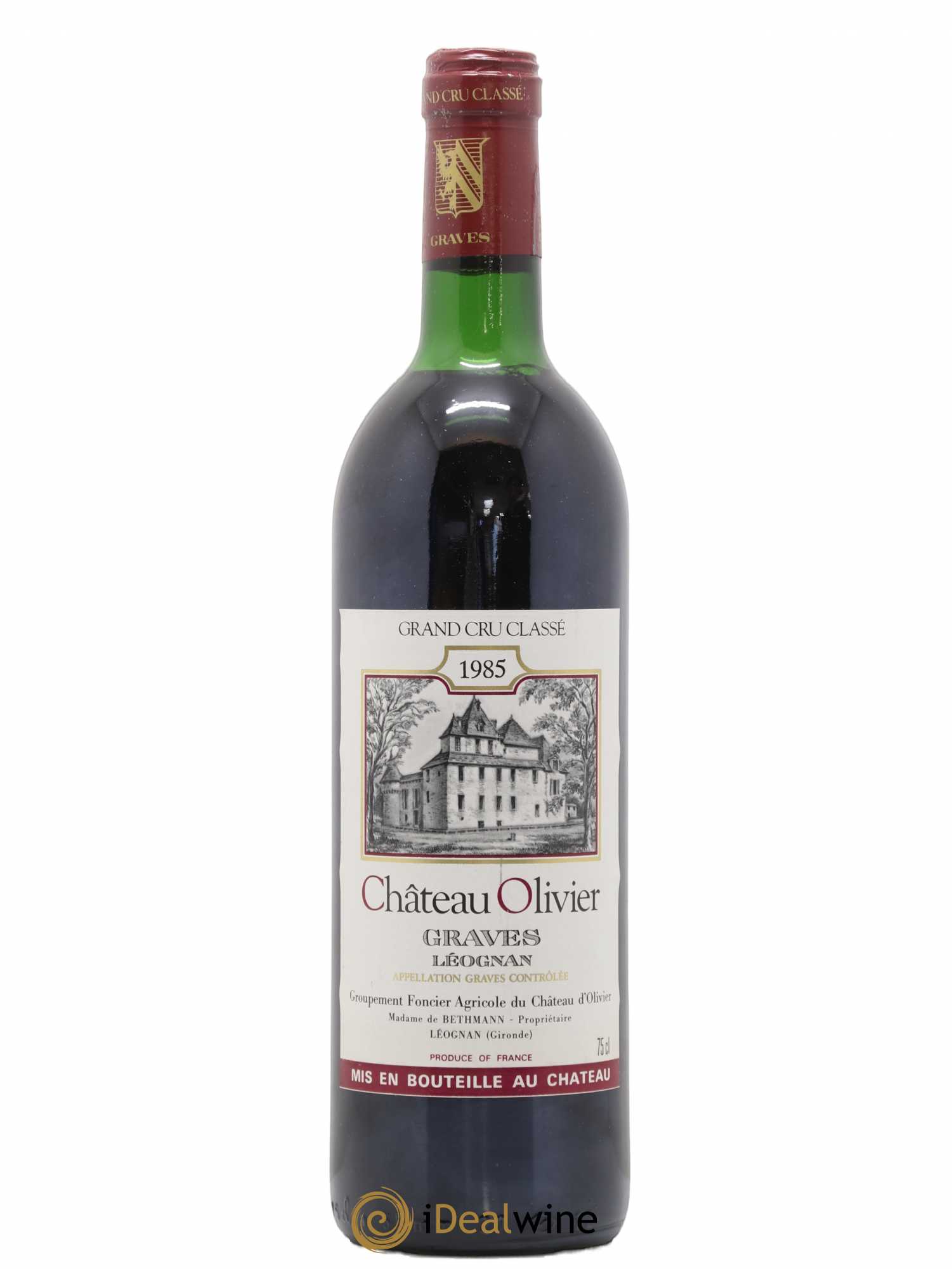 Château Olivier Cru Classé de Graves 1985 - Lot de 1 bouteille - 0