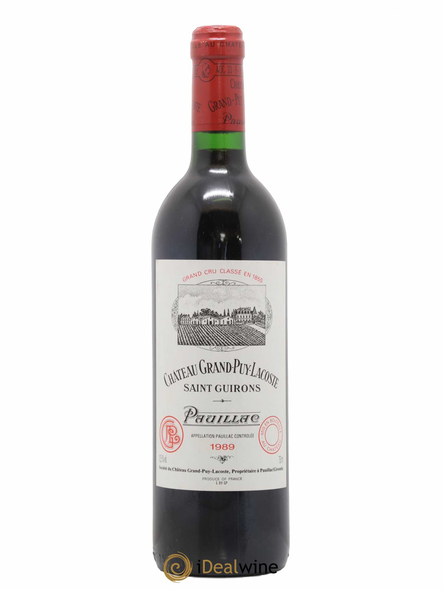 Château Grand Puy Lacoste 5ème Grand Cru Classé 1989 - Lot de 1 bouteille - 0