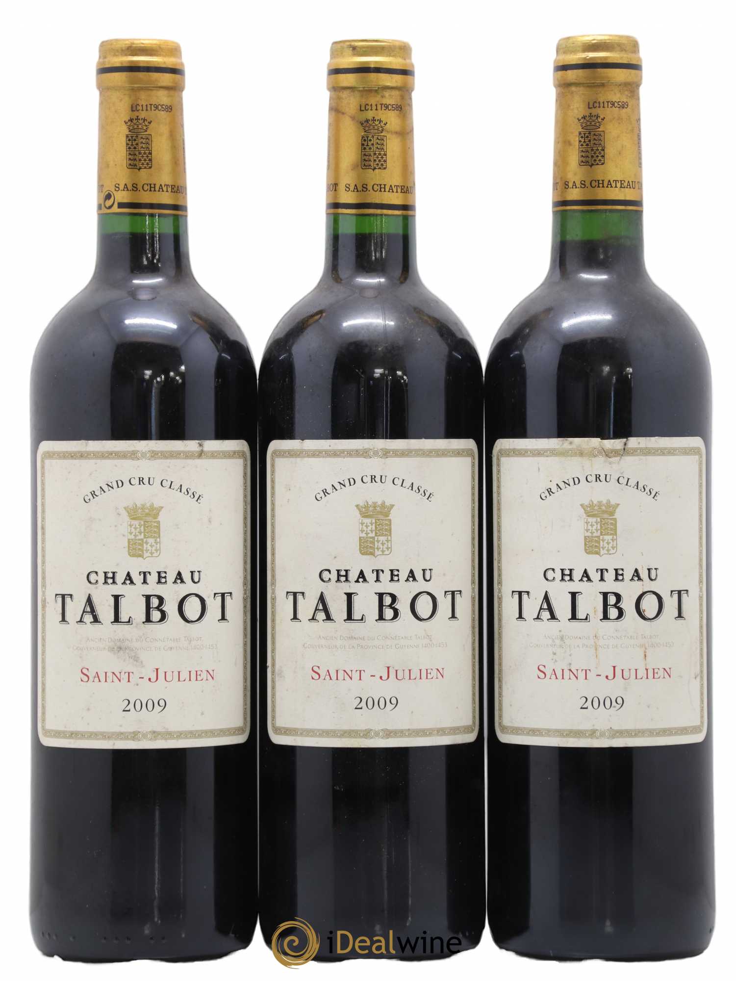 Château Talbot 4ème Grand Cru Classé 2009 - Lot de 3 bouteilles - 0