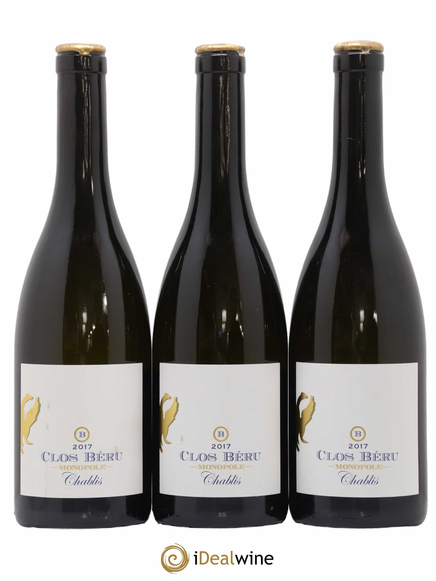 Chablis Clos Béru Monopole Château de Béru 2017 - Lot de 3 bouteilles - 0