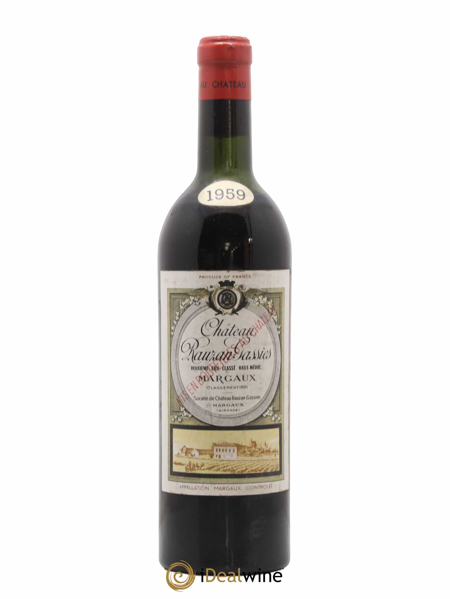 Château Rauzan-Gassies 2ème Grand Cru Classé 1959 - Lot de 1 bouteille - 0