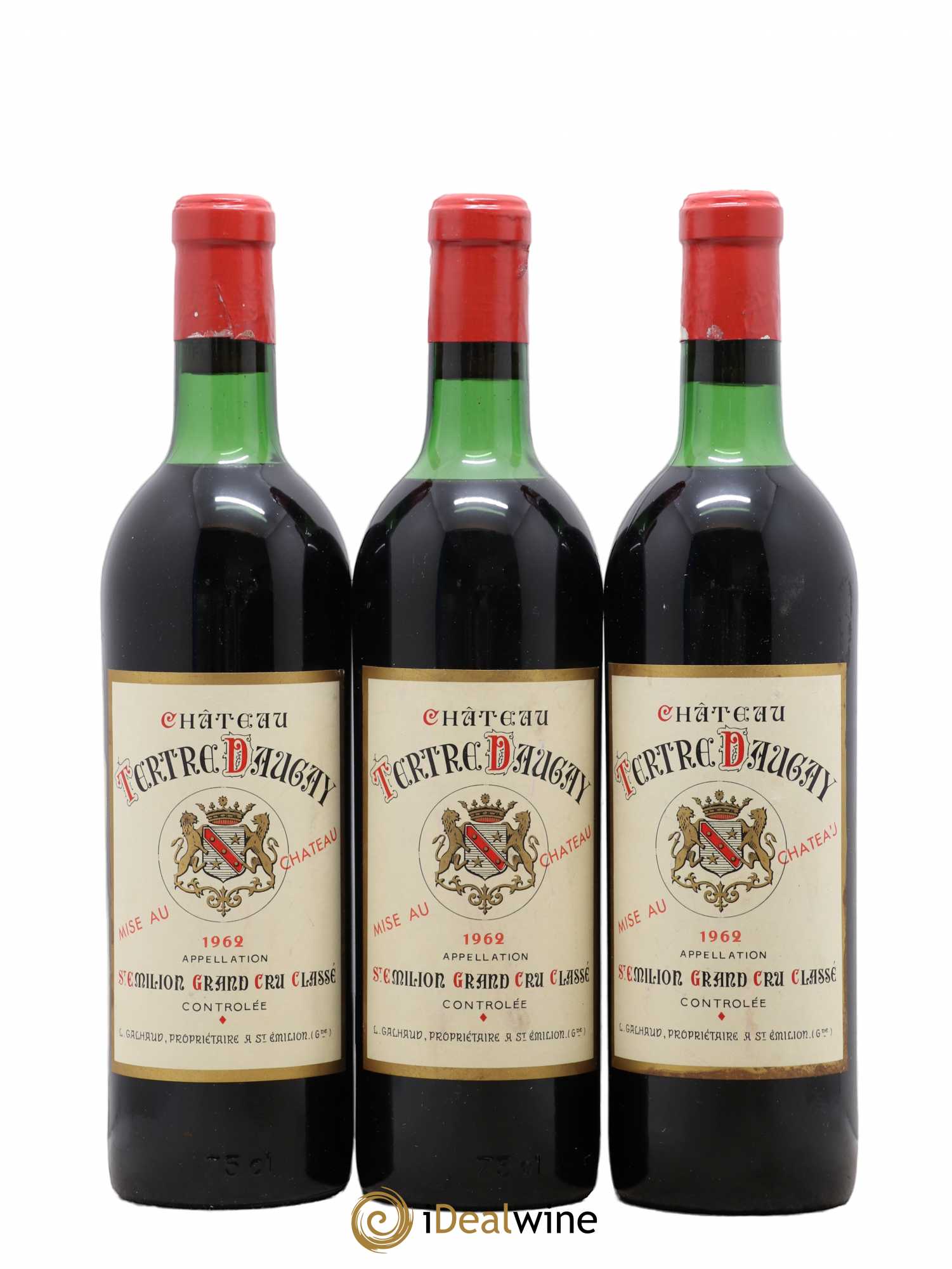 Château Tertre Daugay Grand Cru Classé 1962 - Lot de 3 bouteilles - 0