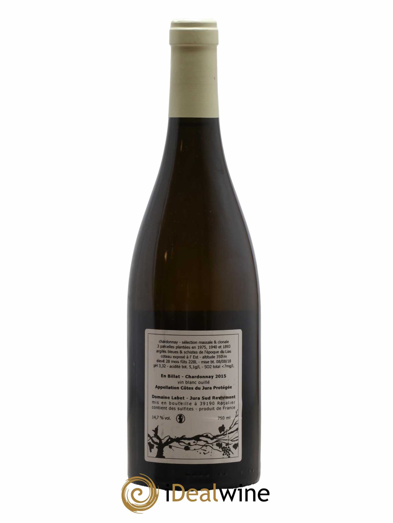 Côtes du Jura Chardonnay En Billat Labet (Domaine) 2015 - Lot de 1 bouteille - 1
