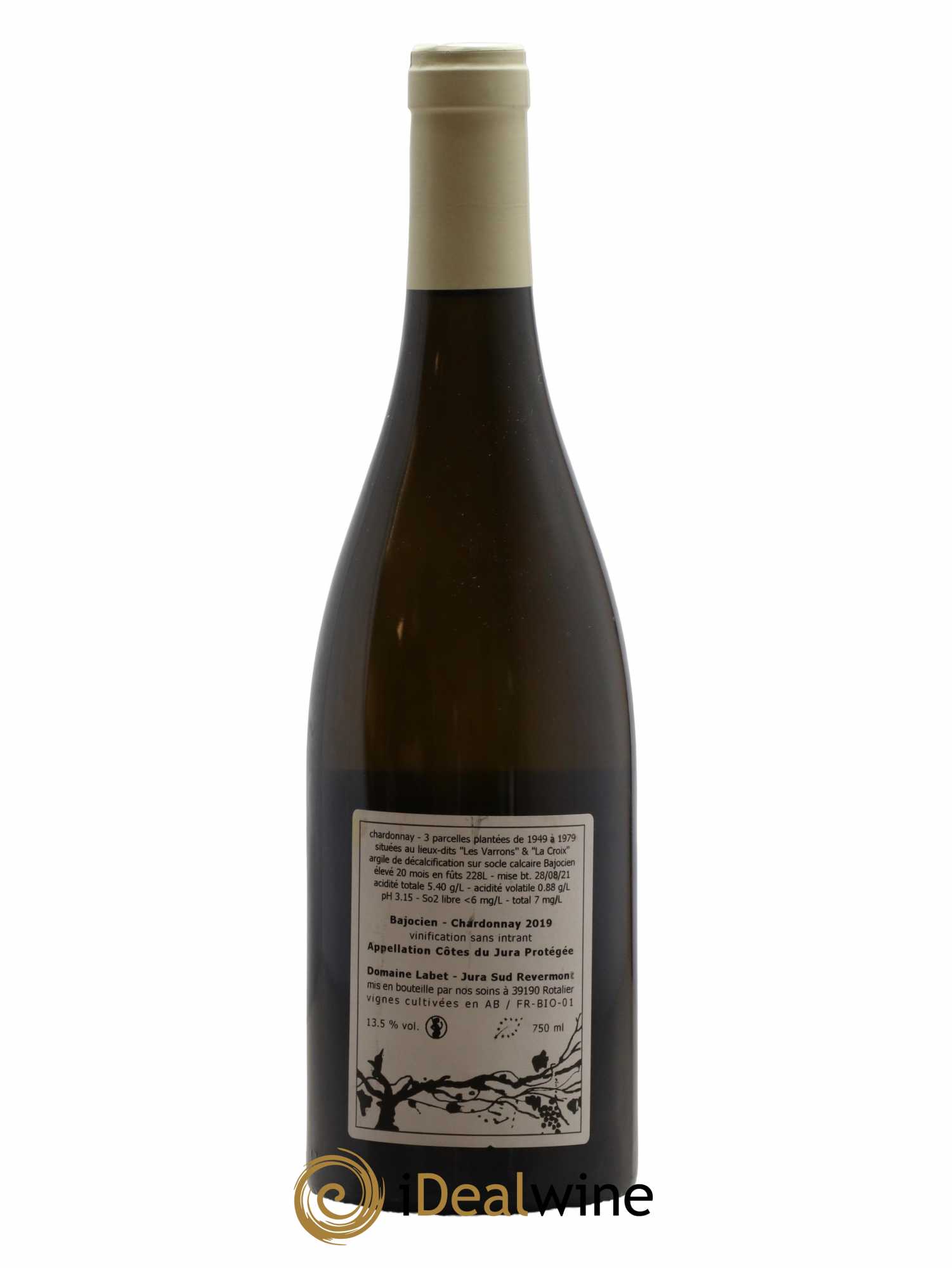 Côtes du Jura Chardonnay Bajocien Romain - Julien - Charline Labet 2019 - Lot de 1 bouteille - 1