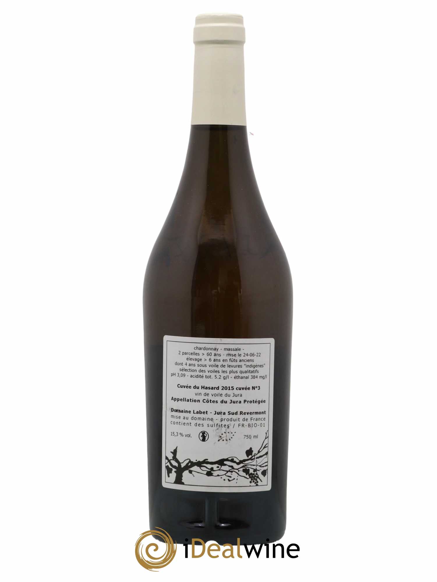 Côtes du Jura Vin de voile Chardonnay du Hasard Romain - Julien  - Charline Labet Cuvée N°3 2015 - Lot of 1 bottle - 1