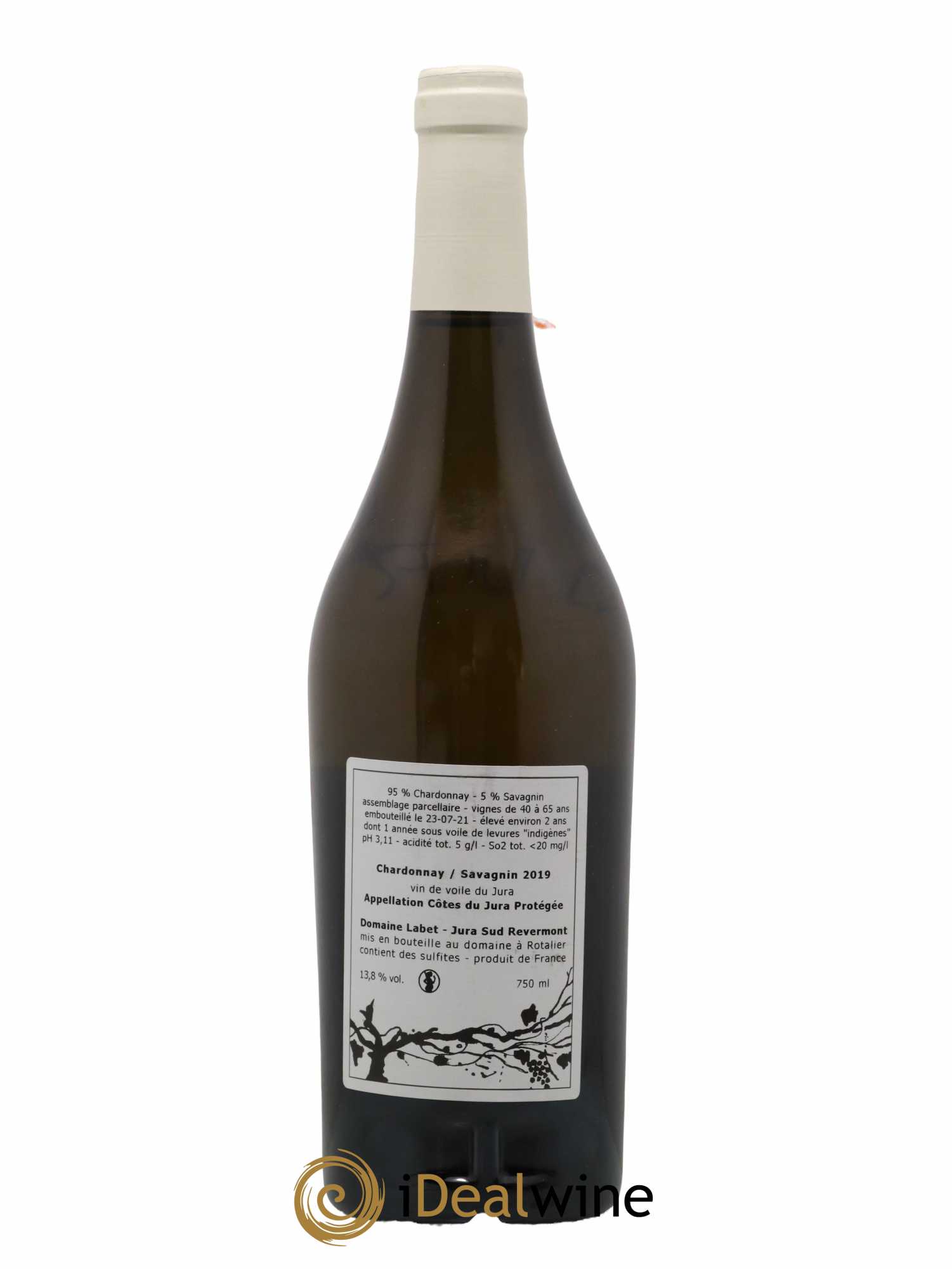 Côtes du Jura Vin de Voile Chardonnay-Savagnin cuvée de garde Romain - Julien - Charline Labet 2019 - Lot de 1 bouteille - 1