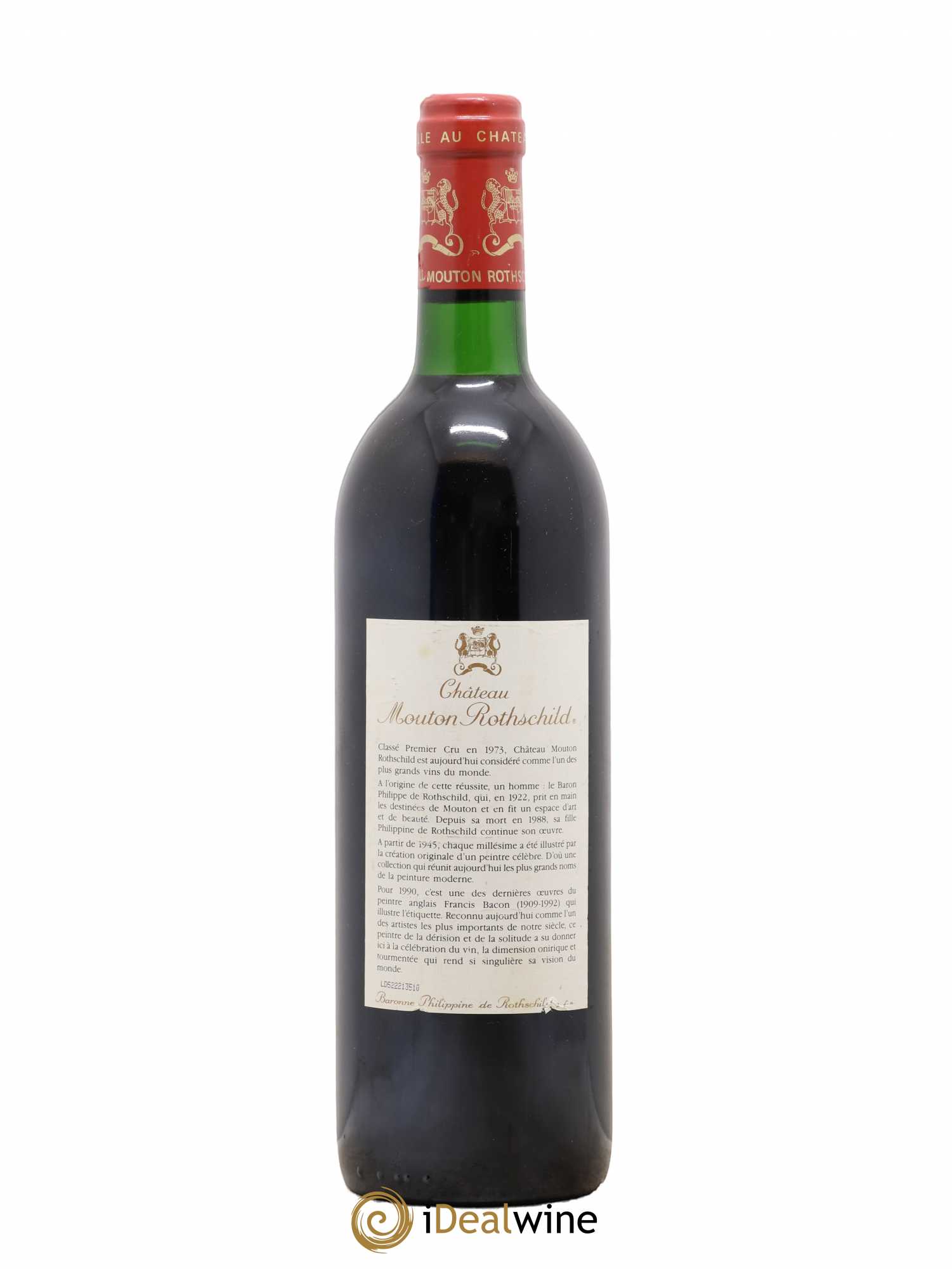 Château Mouton Rothschild 1er Grand Cru Classé 1990 - Lot de 1 bouteille - 1