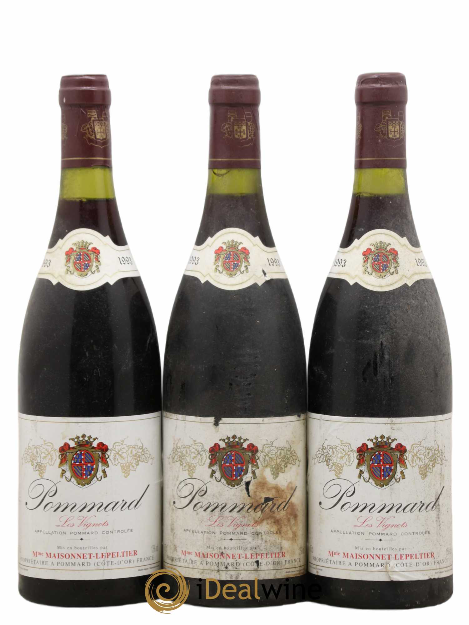 Pommard Les Vignots Maisonnet-Lepeltier 1993 - Posten von 3 Flaschen - 0