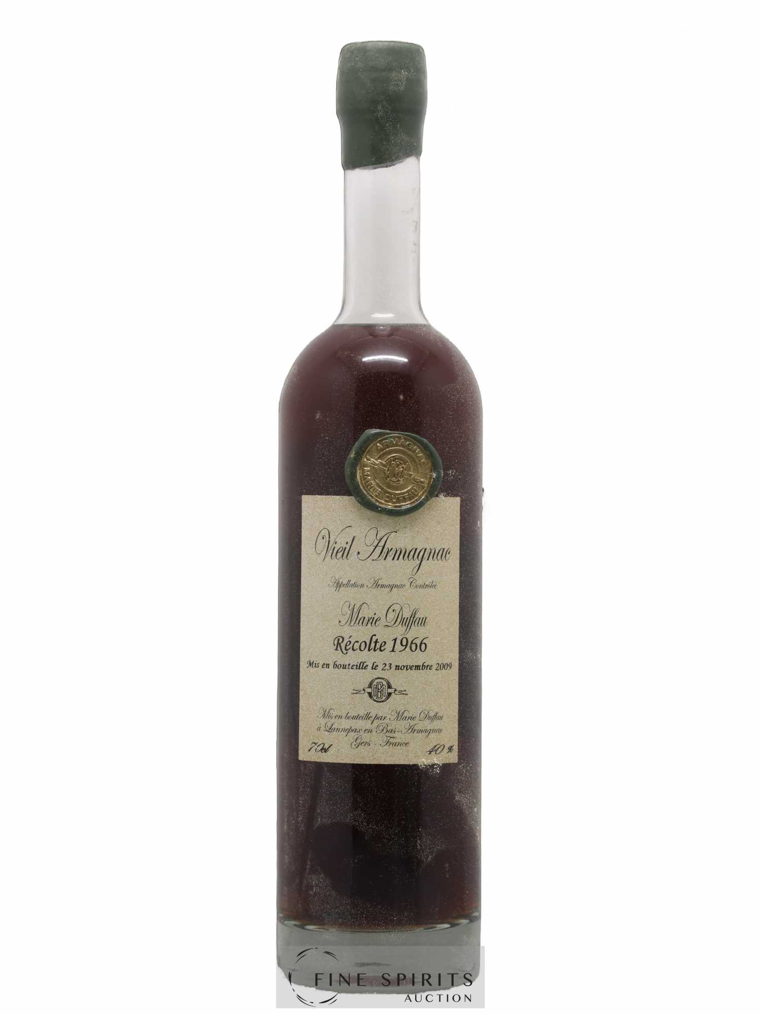 Marie Duffau 1966 Of. Vieil Armagnac Mis en bouteille en 2009 - Lot de 1 bouteille - 1