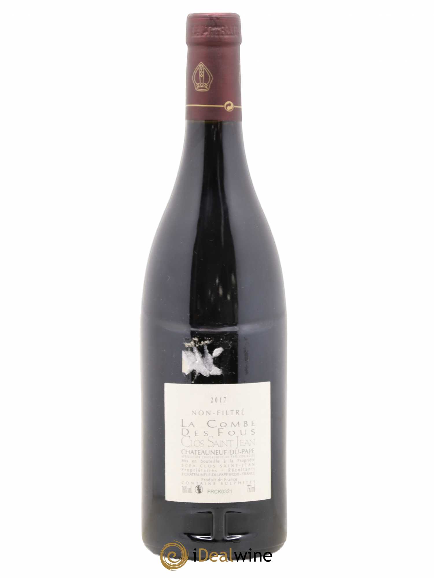 Châteauneuf-du-Pape Clos Saint-Jean La Combe des Fous Pascal et Vincent Maurel 2017 - Lot de 1 bouteille - 1