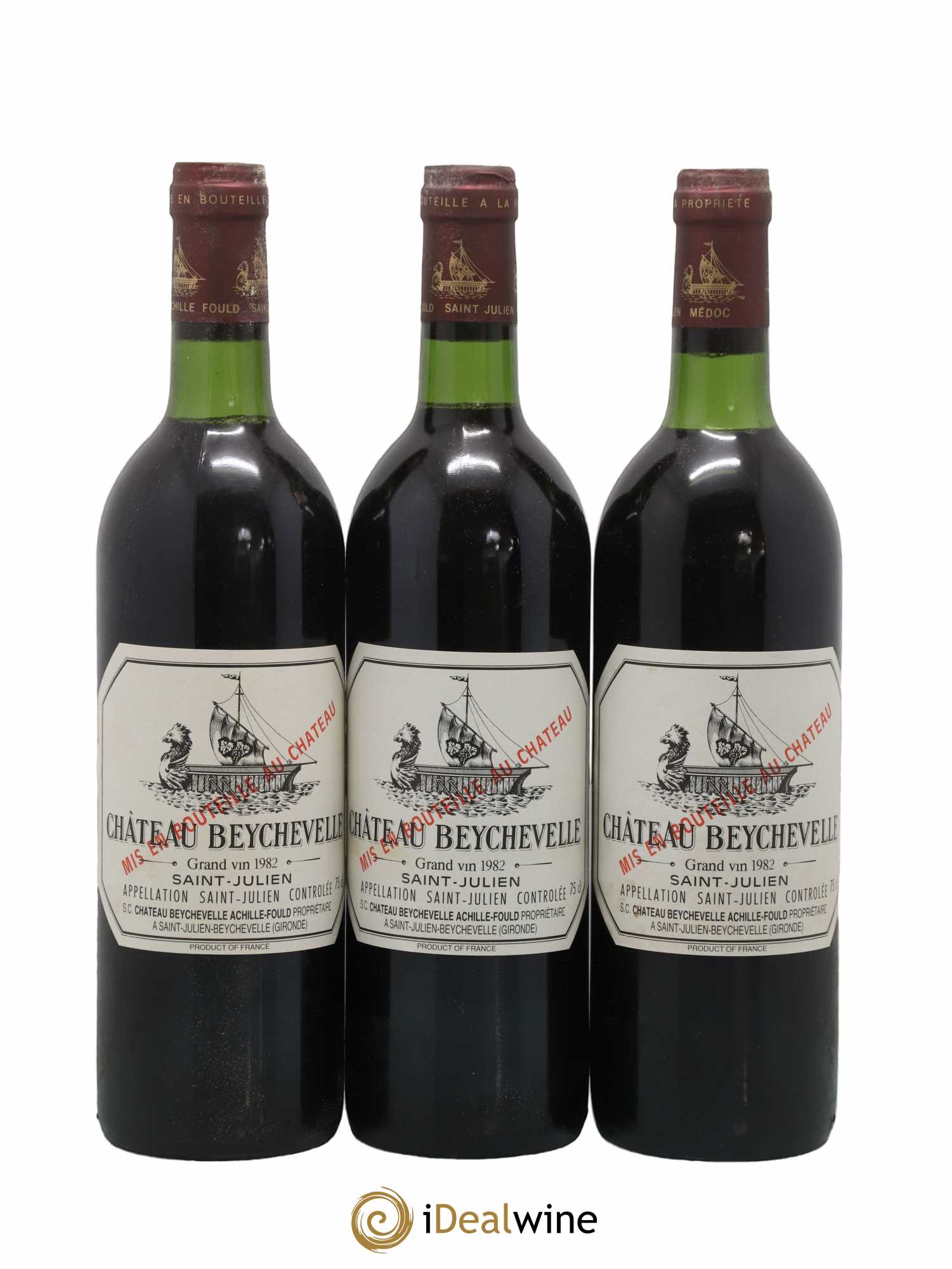 Château Beychevelle 4ème Grand Cru Classé 1982 - Lot de 3 bouteilles - 0