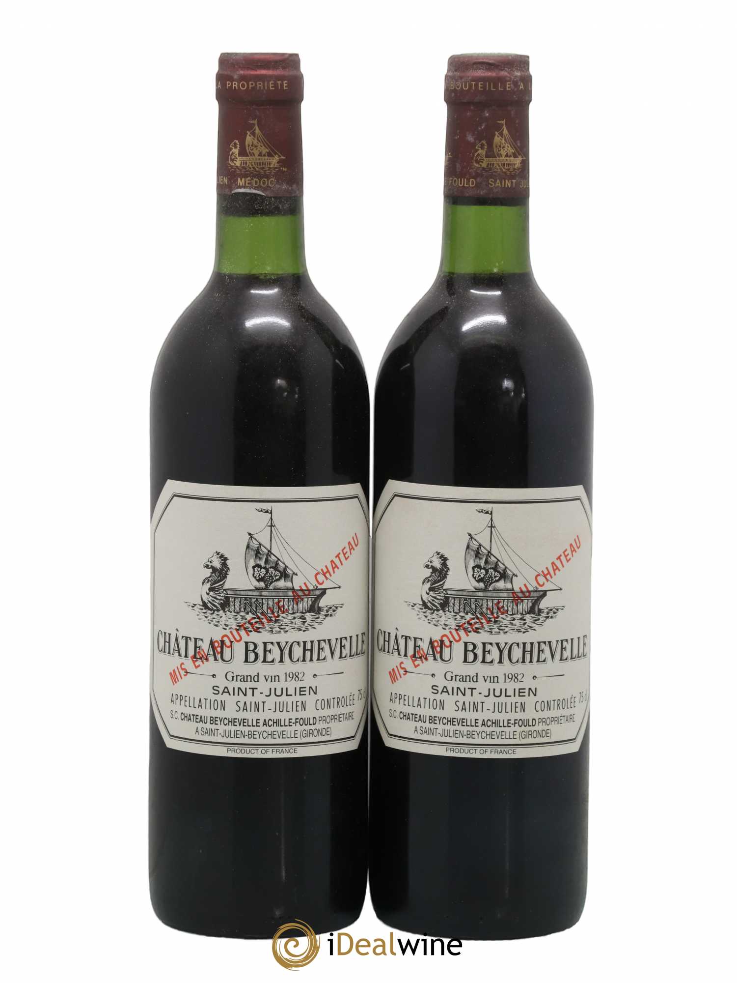 Château Beychevelle 4ème Grand Cru Classé 1982 - Lot de 2 bouteilles - 0