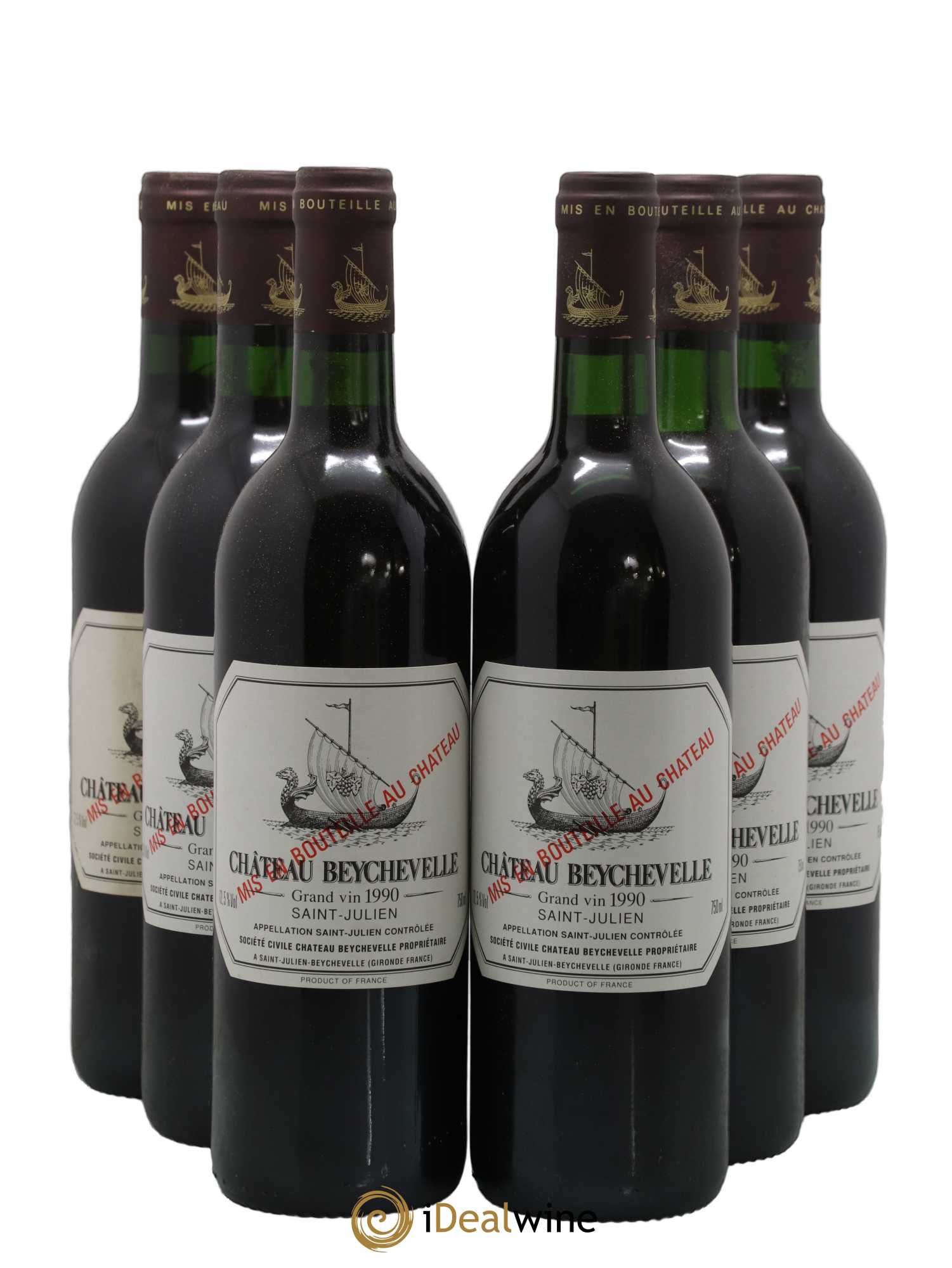 Château Beychevelle 4ème Grand Cru Classé 1990 - Lot de 6 bouteilles - 0