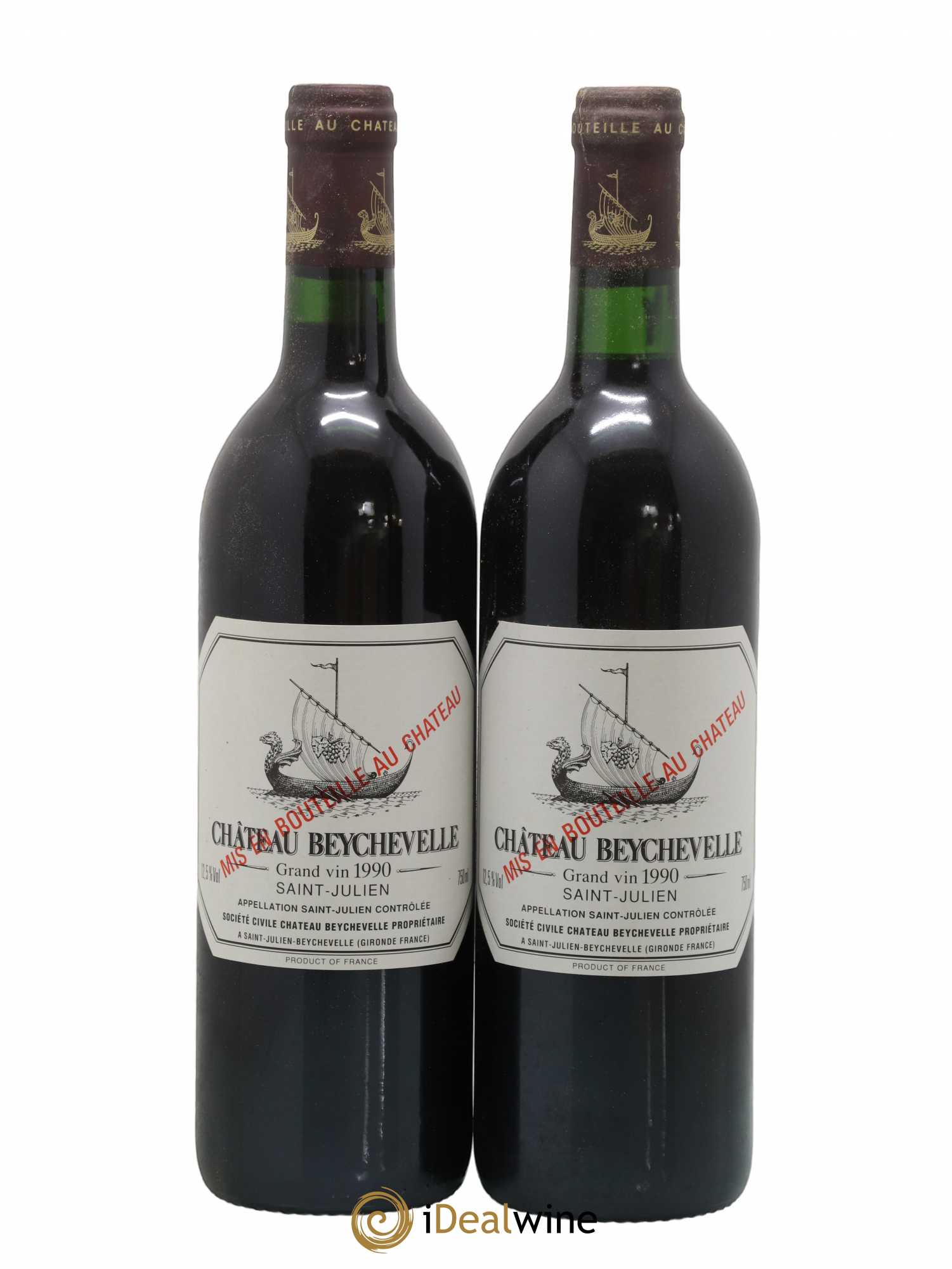 Château Beychevelle 4ème Grand Cru Classé 1990 - Lot de 2 bouteilles - 0