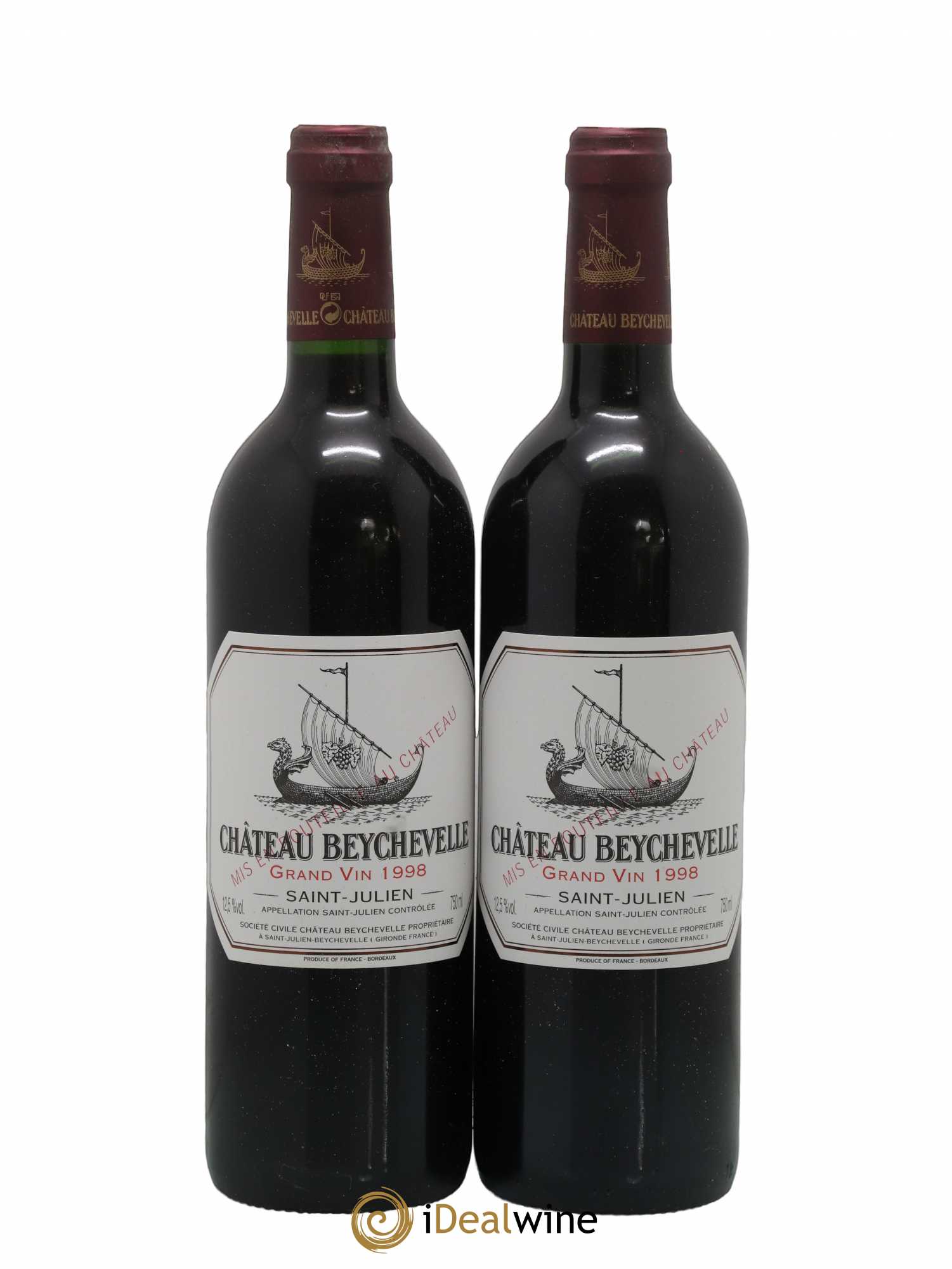 Château Beychevelle 4ème Grand Cru Classé 1998 - Lot de 2 bouteilles - 0