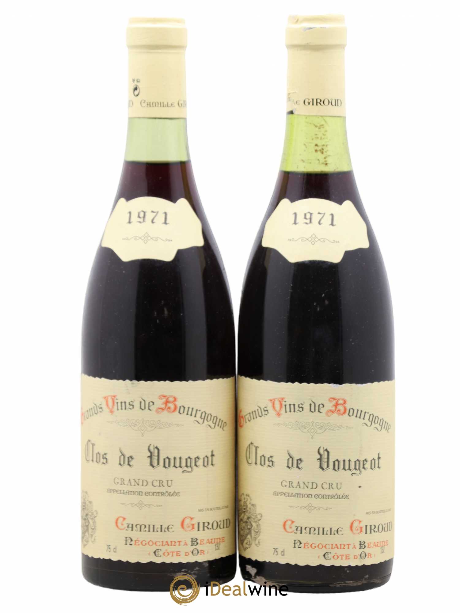 Clos de Vougeot Grand Cru Camille Giroud 1971 - Lot de 2 bouteilles - 0
