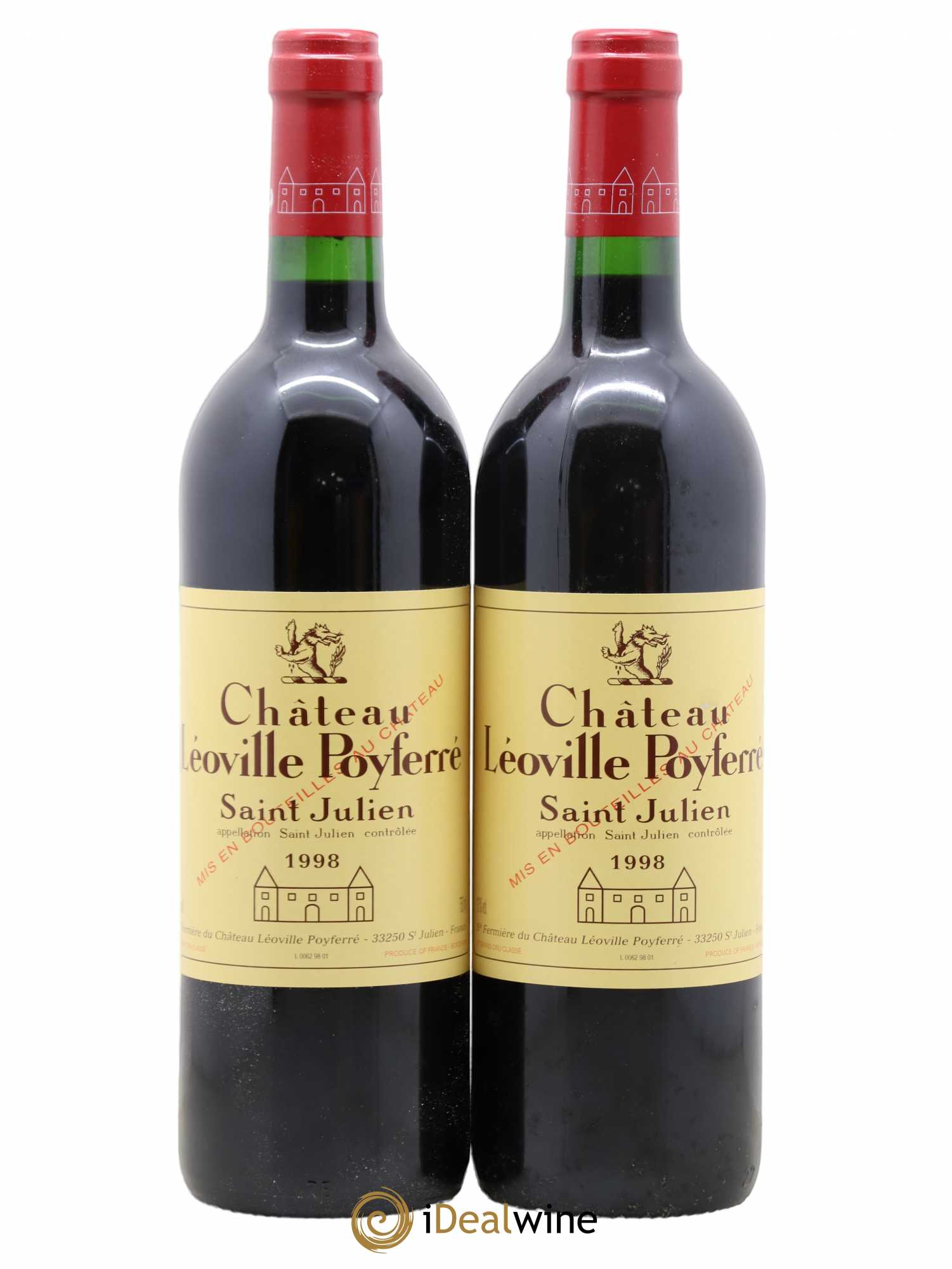 Château Léoville Poyferré 2ème Grand Cru Classé 1998 - Lot de 2 bouteilles - 0