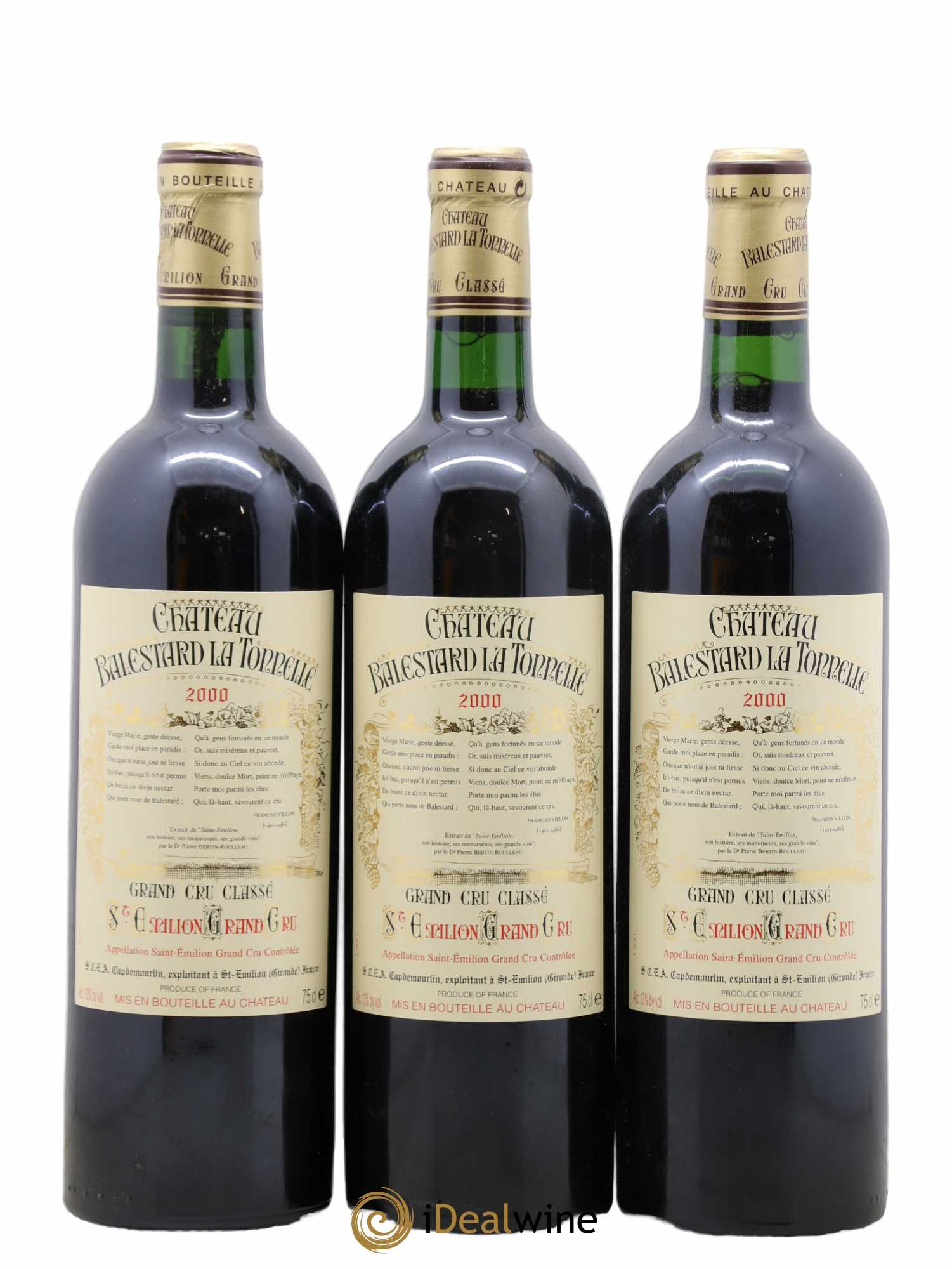 Château Balestard la Tonnelle Grand Cru Classé 2000 - Lot de 12 bouteilles - 1