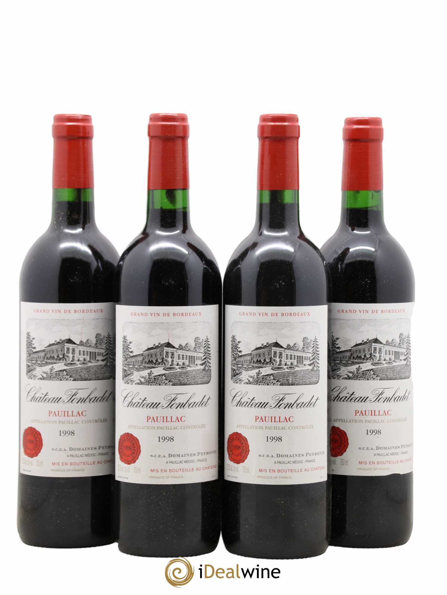 Château Fonbadet 1998 - Lot de 4 bouteilles - 0