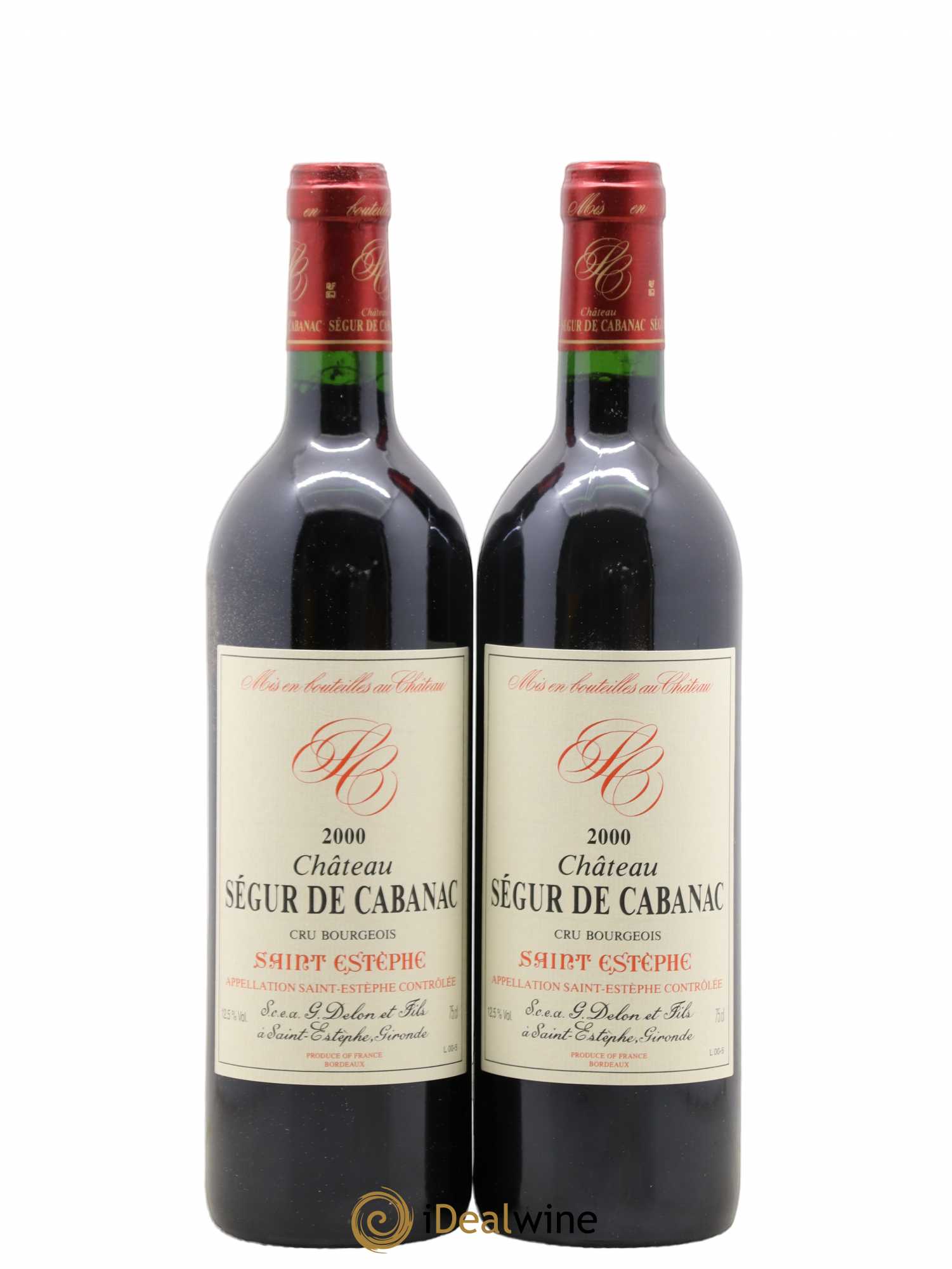 Château Ségur de Cabanac Cru Bourgeois 2000 - Lot de 2 bouteilles - 0