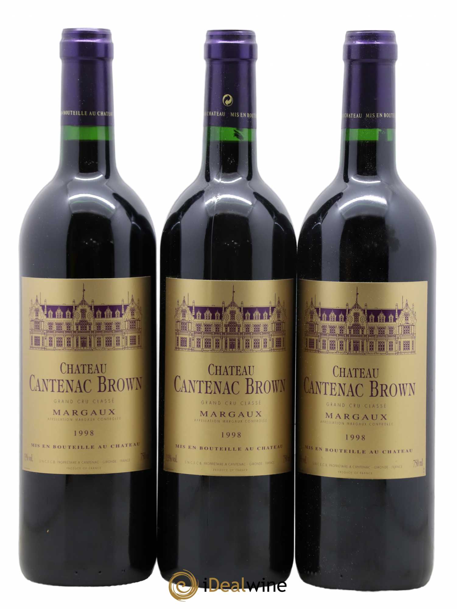 Château Cantenac Brown 3ème Grand Cru Classé 1998 - Lot de 12 bouteilles - 1