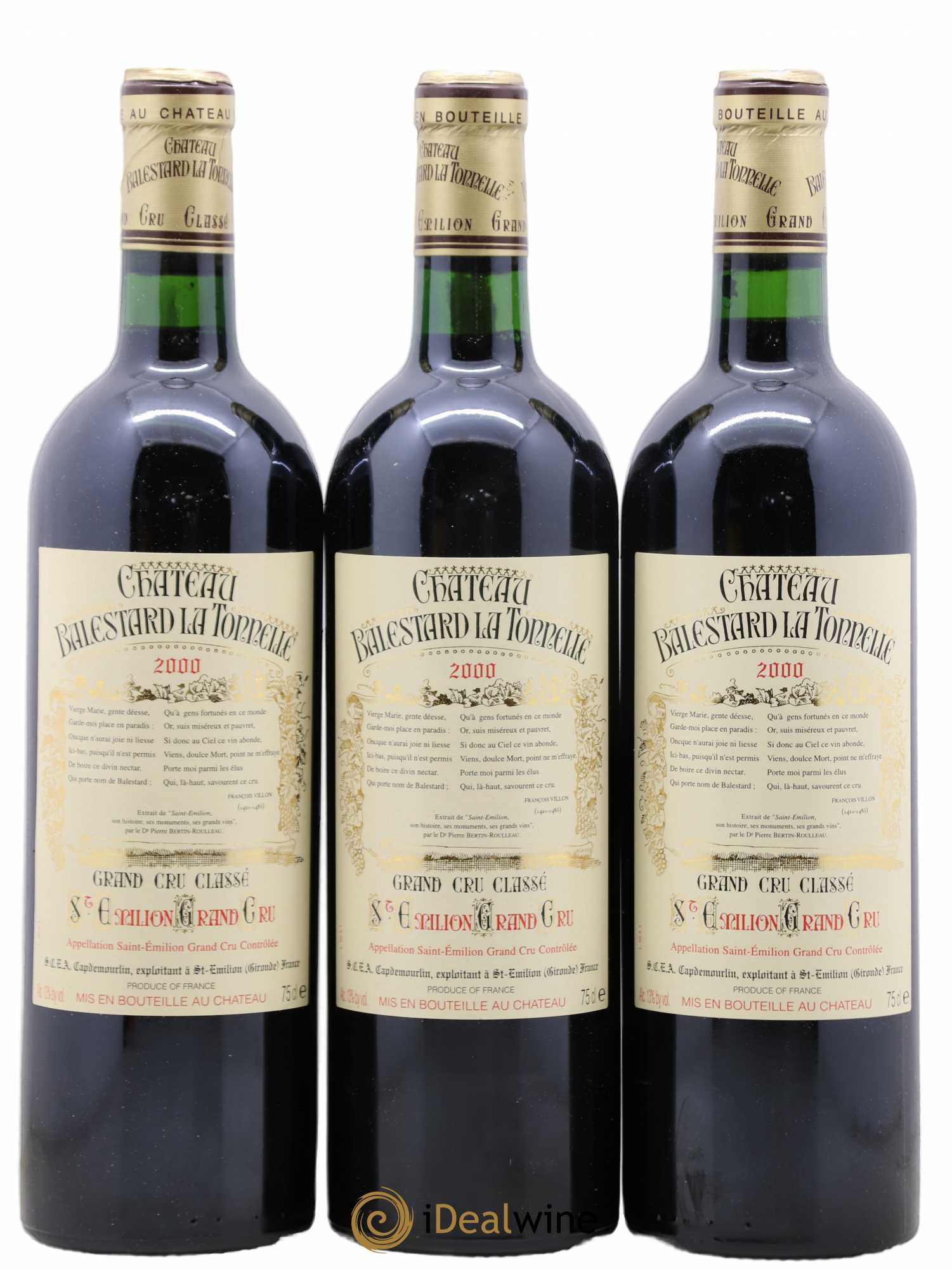 Château Balestard la Tonnelle Grand Cru Classé 2000 - Lot de 12 bouteilles - 1