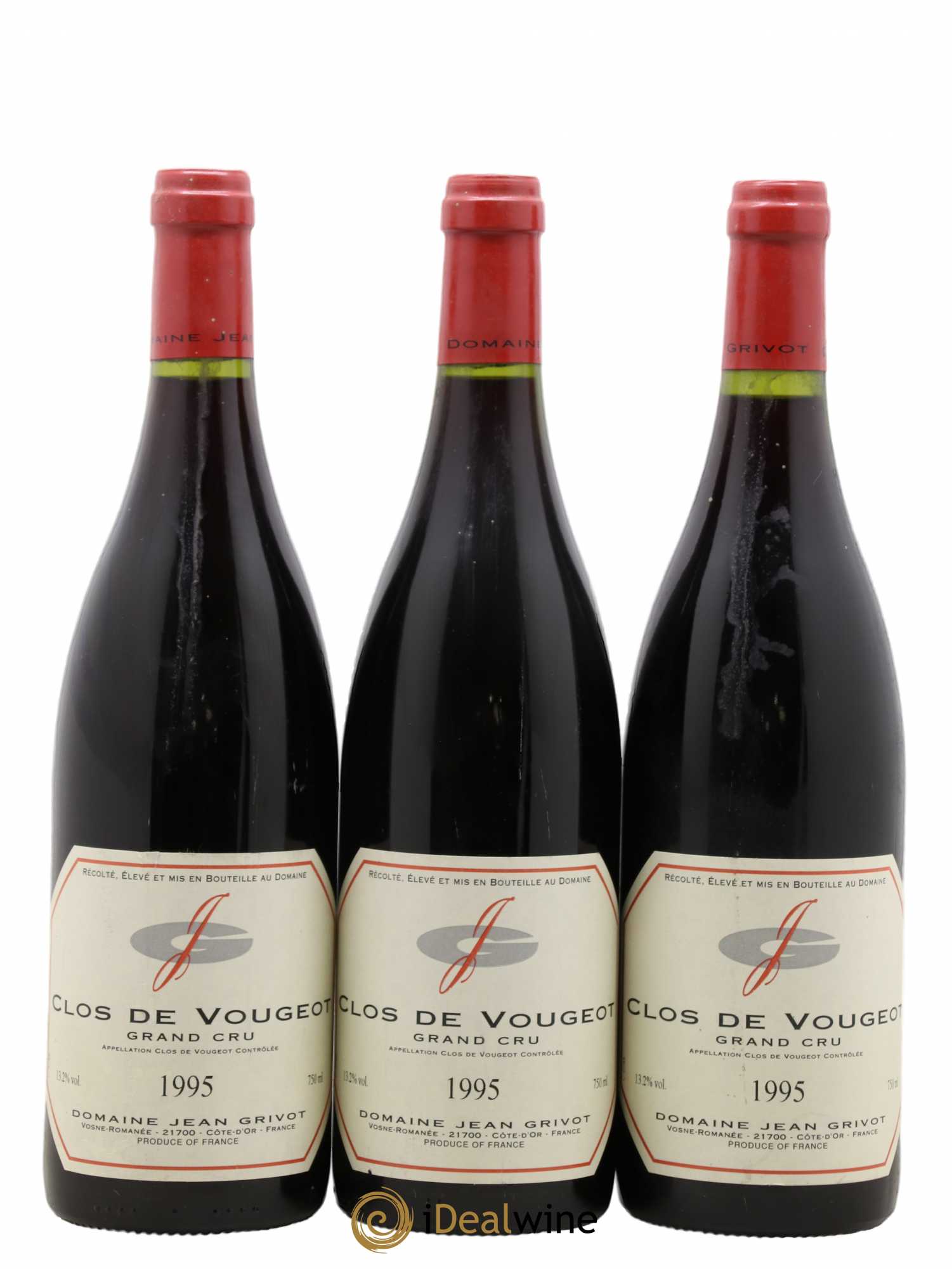 Clos de Vougeot Grand Cru Jean Grivot 1995 - Lot de 3 bouteilles - 0