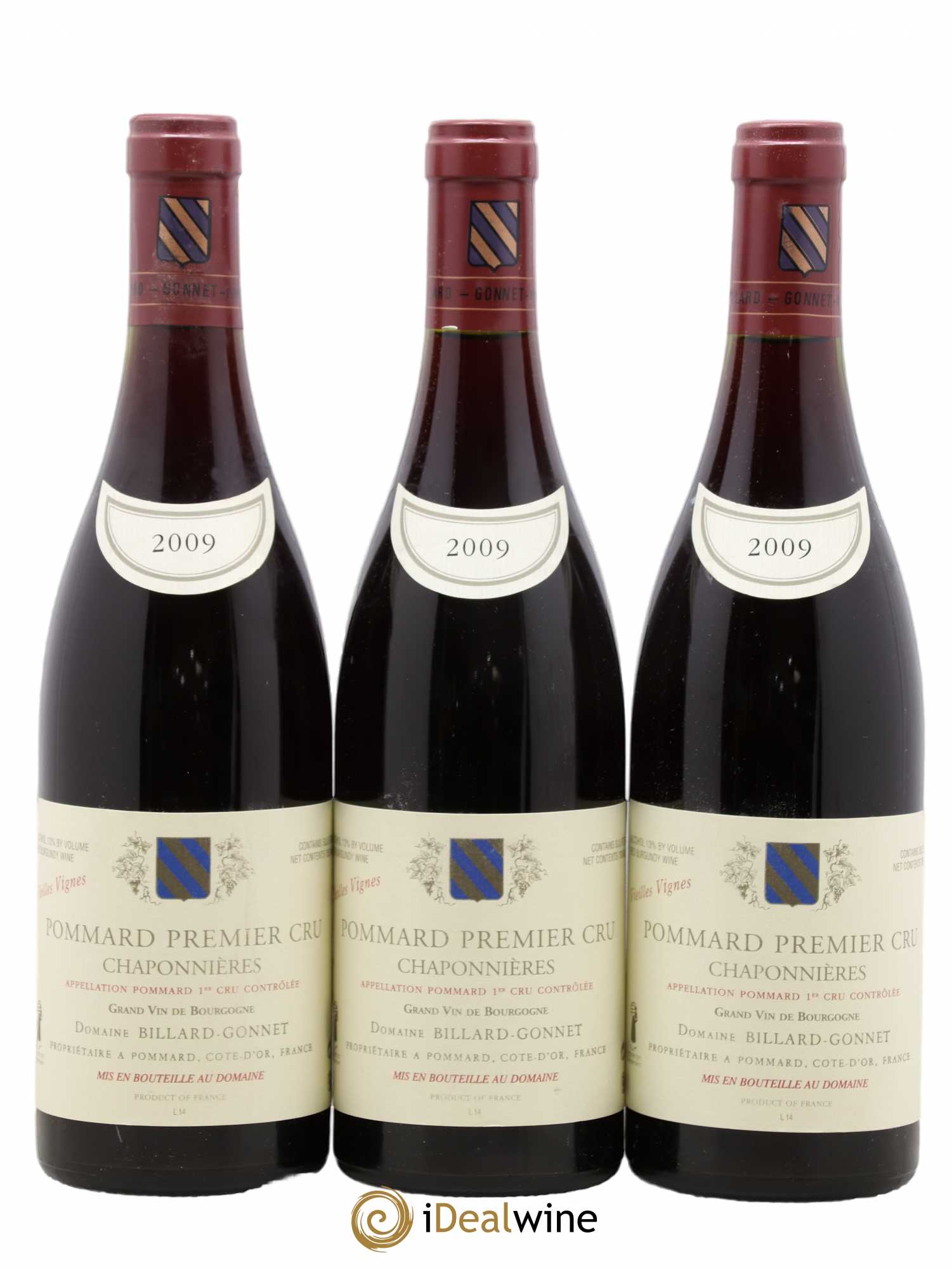 Pommard 1er Cru Chaponnières Vieilles Vignes Billard Gonet 2009 - Posten von 3 Flaschen - 0