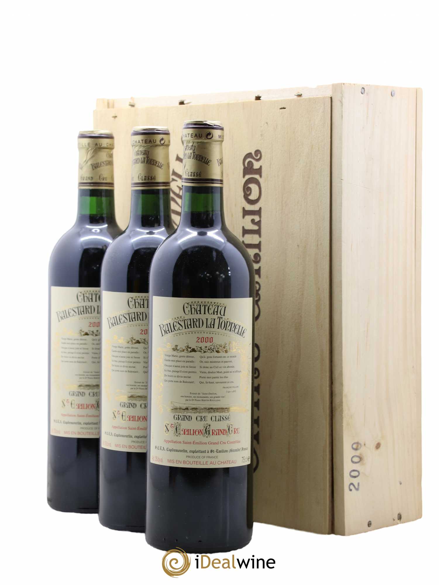 Château Balestard la Tonnelle Grand Cru Classé 2000 - Lot de 3 bouteilles - 0