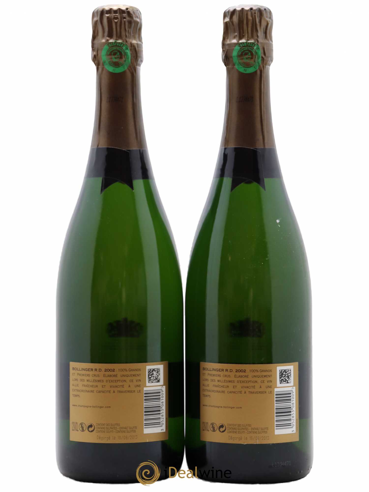 R.D. Extra-Brut Bollinger 2002 - Lot de 2 bouteilles - 1