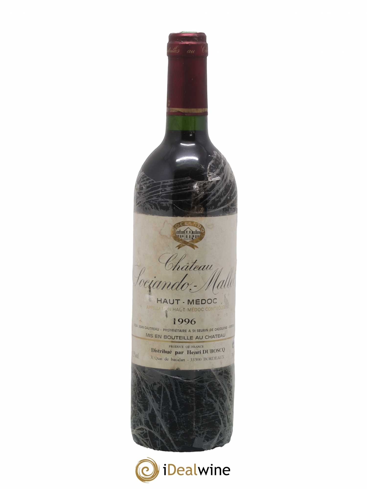 Château Sociando Mallet 1996 - Lot de 1 bouteille - 0