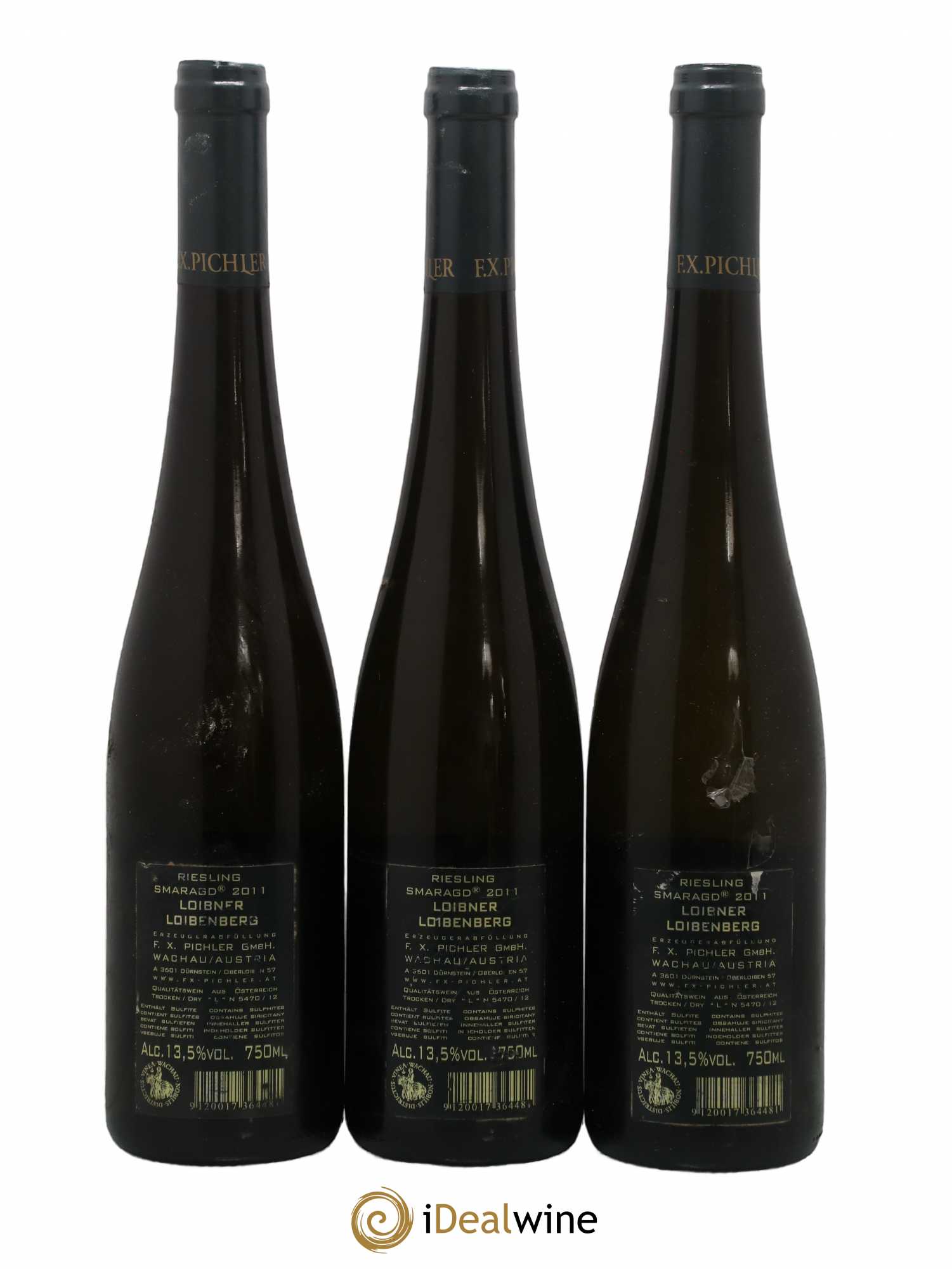 Autriche Loibner Loibenberg Riesling Smaragd F.X Pichler 2011 - Posten von 3 Flaschen - 1