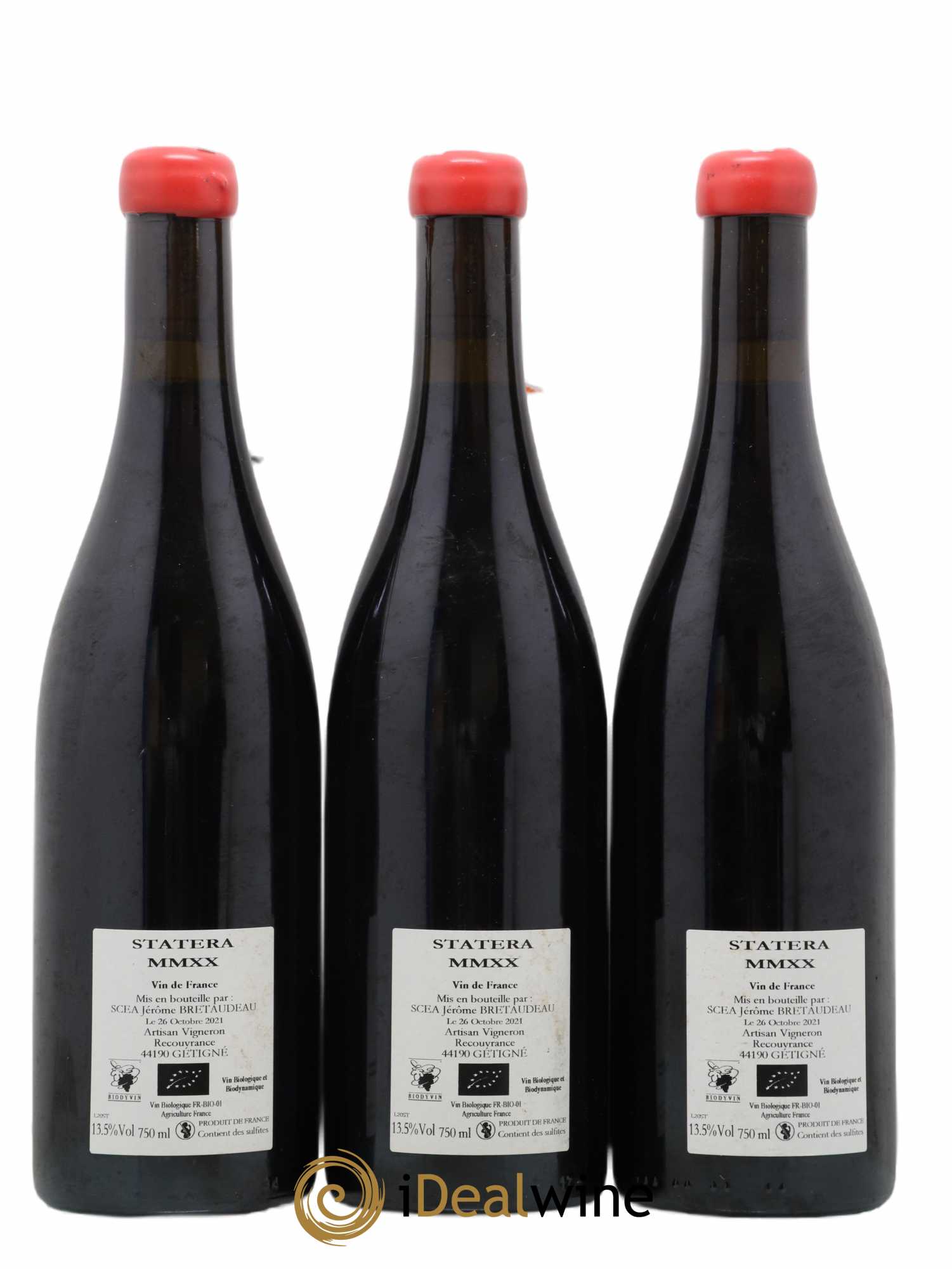 Vin de France Statera Jérôme Bretaudeau - Domaine de Bellevue 2020 - Lot of 3 bottles - 1