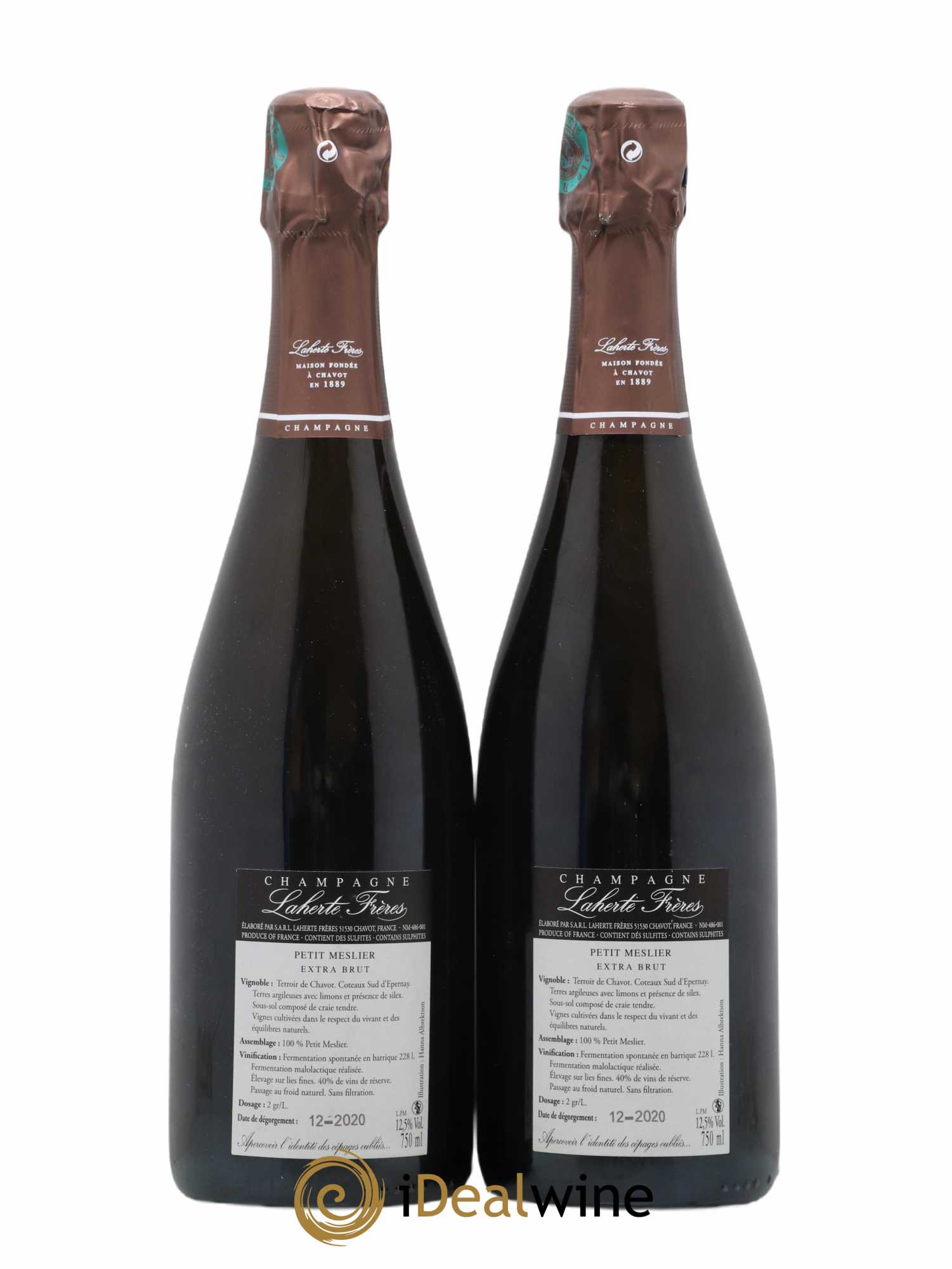 Champagne Extra Brut Petit Meslier Laherte Frères - Lot de 2 bouteilles - 1