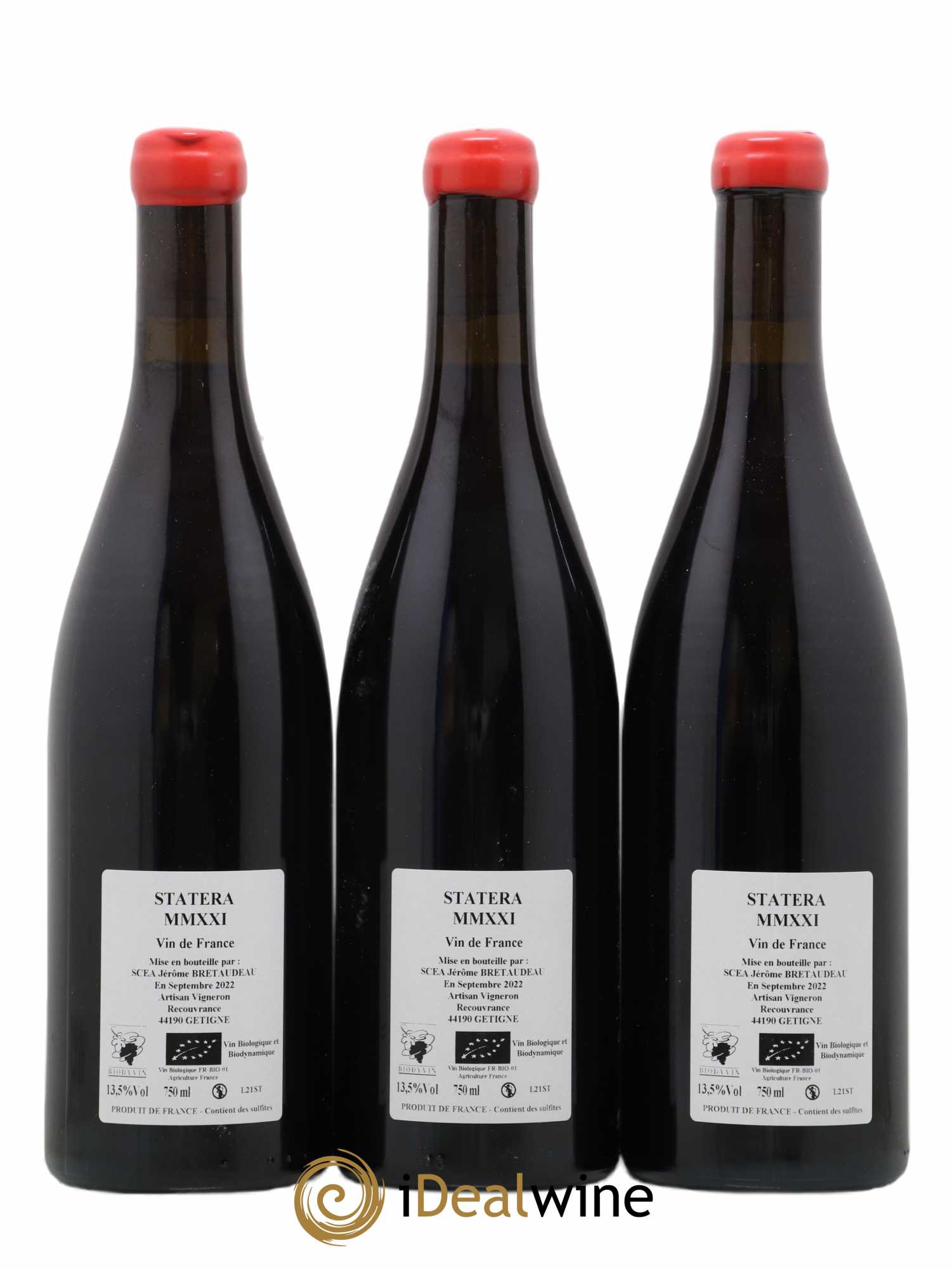 Vin de France Statera Jérôme Bretaudeau - Domaine de Bellevue 2021 - Lot de 3 bouteilles - 1