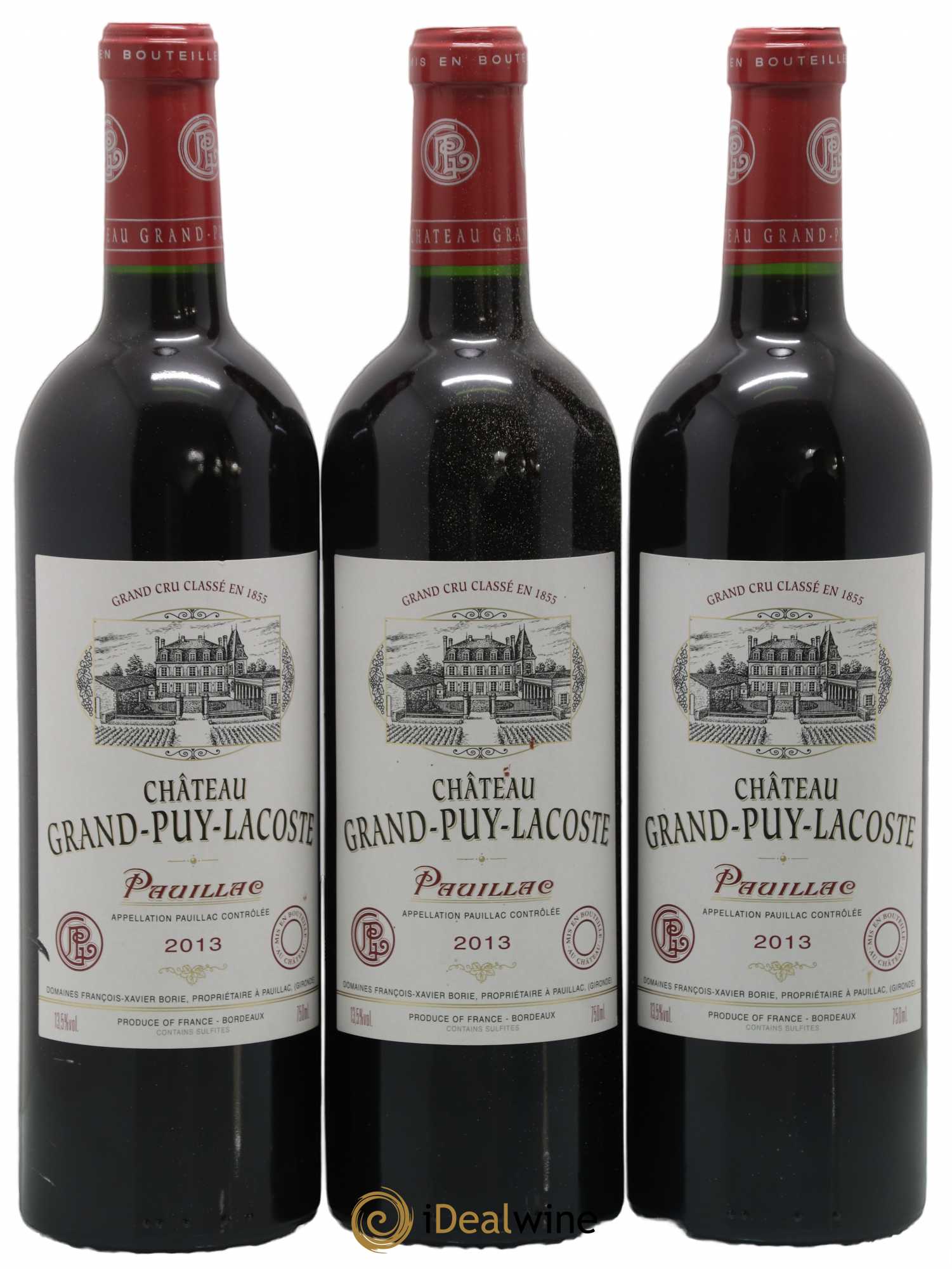Château Grand Puy Lacoste 5ème Grand Cru Classé 2013 - Lot de 3 bouteilles - 0