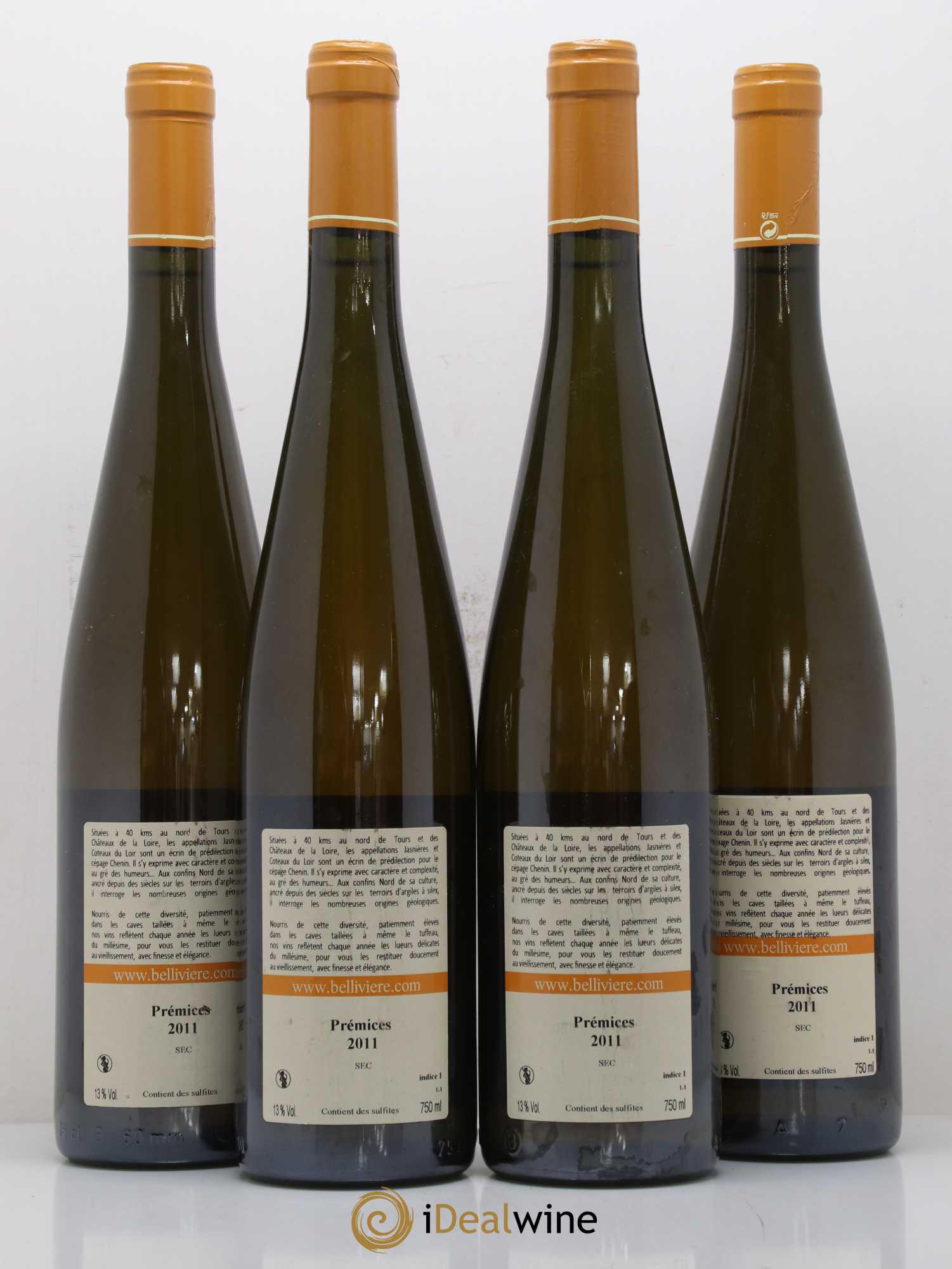 Jasnières Les Prémices Domaine de Bellivière 2011 - Lot de 4 bouteilles - 1