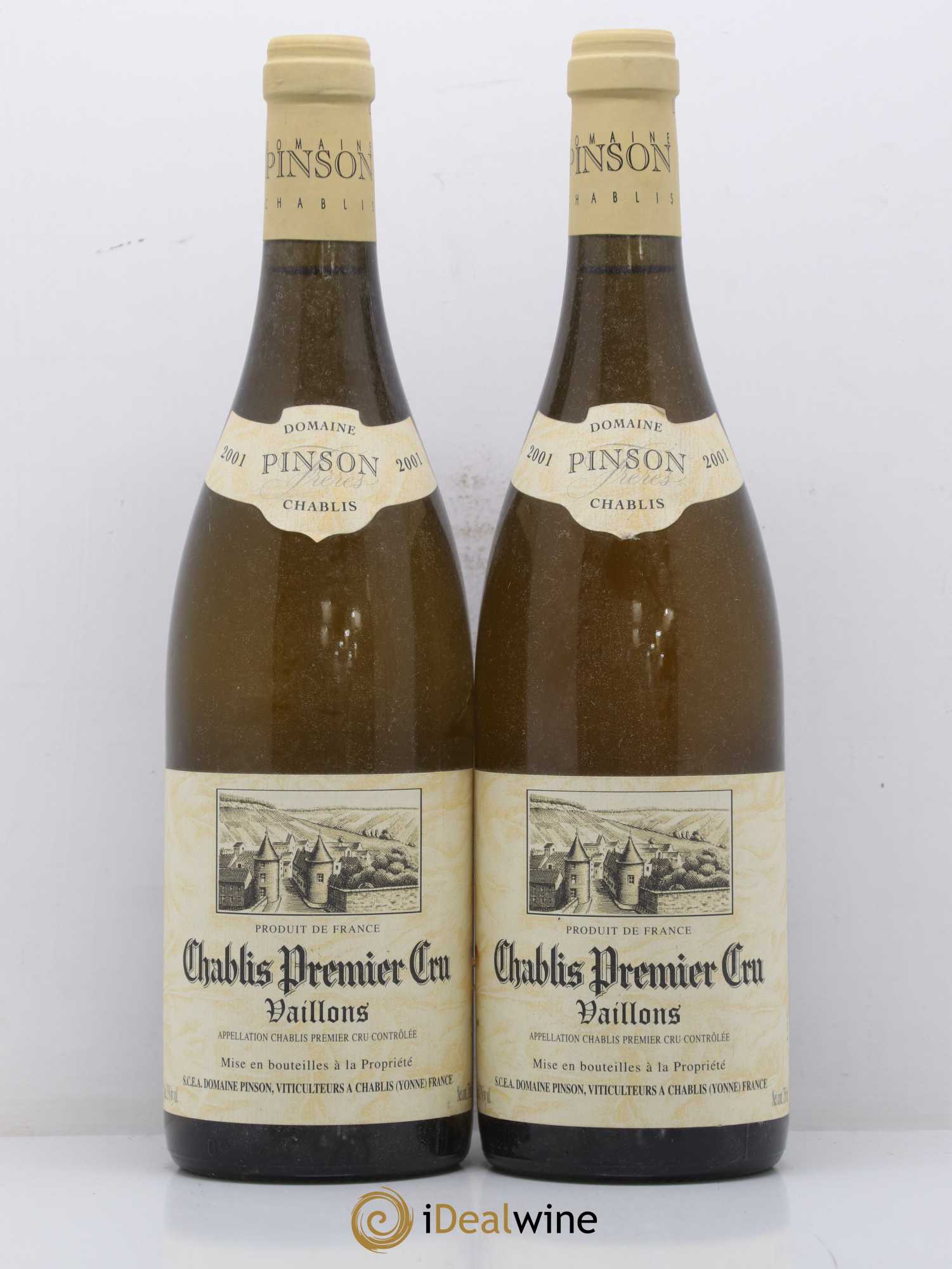 Chablis 1er Cru Vaillons Pinson Frères (Domaine) 2001 - Lot de 2 bouteilles - 0