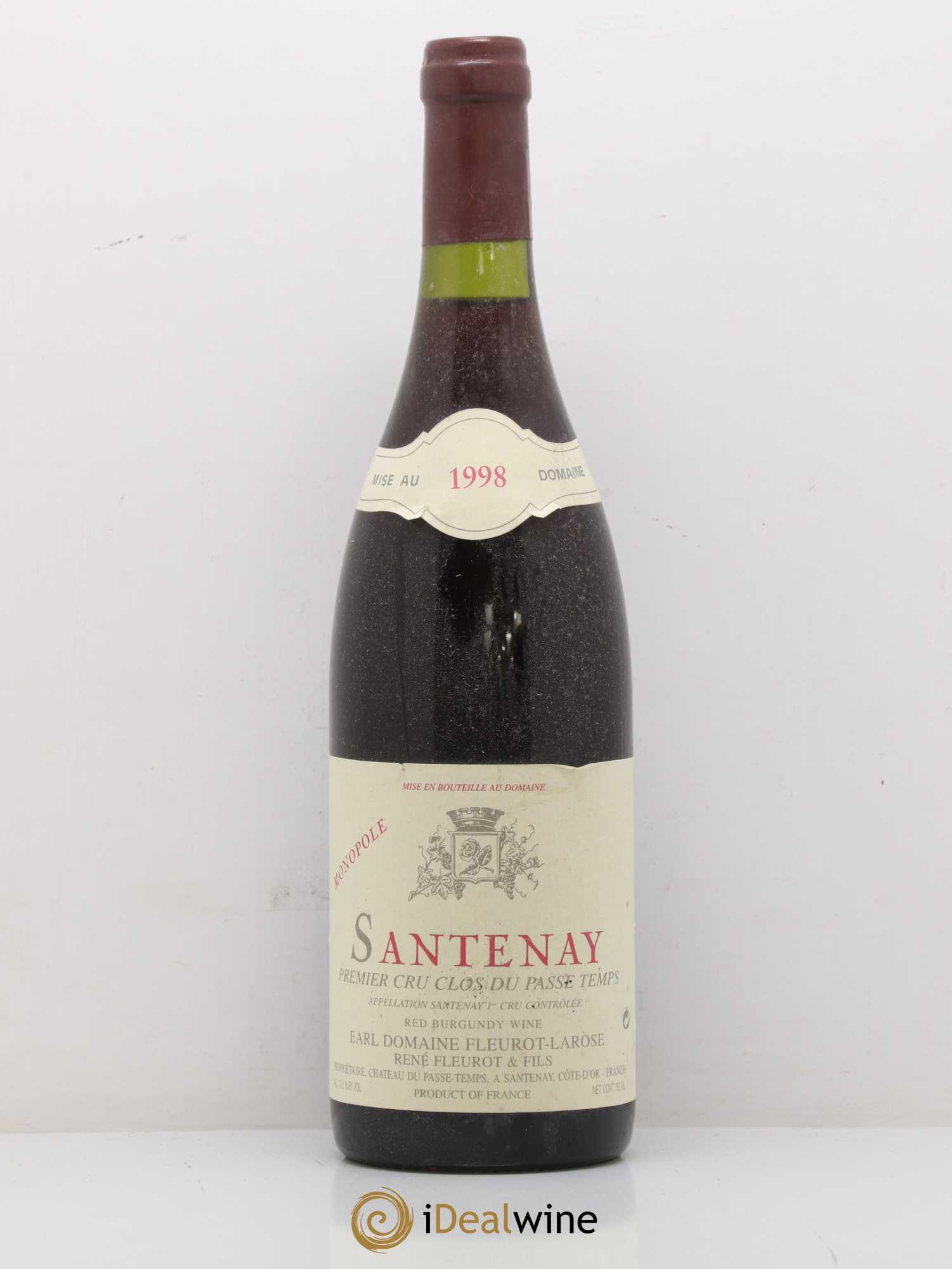 Santenay 1er Cru Clos du Passe temps Domaine Fleurot Larose 1998 - Posten von 1 Flasche - 0