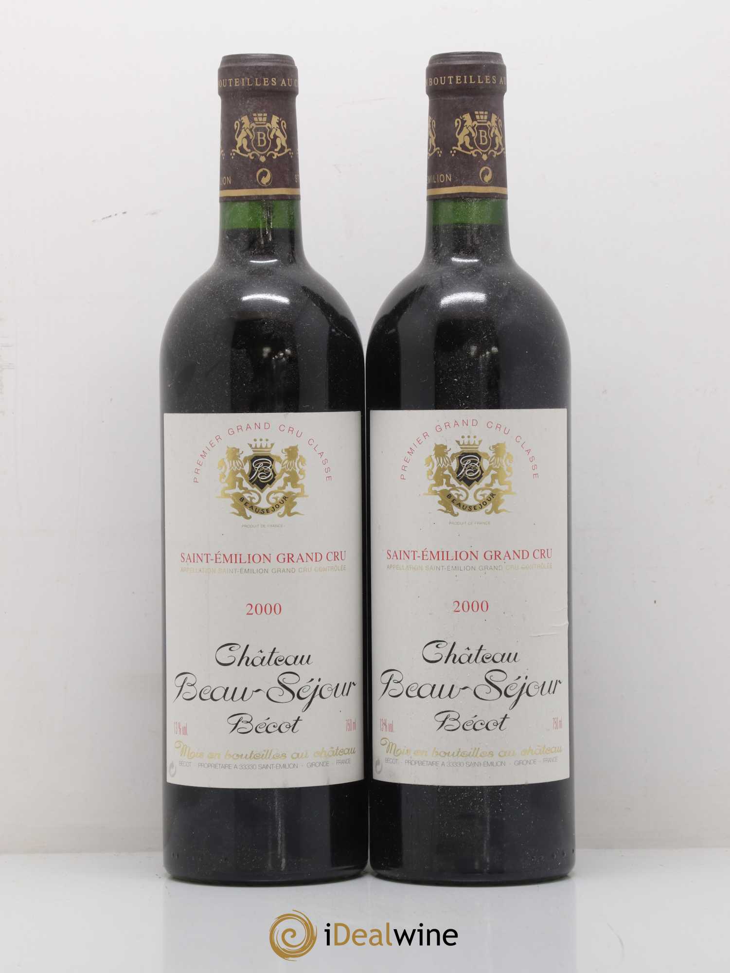 Château Beau-Séjour Bécot 1er Grand Cru Classé B 2000 - Lot de 2 bouteilles - 0