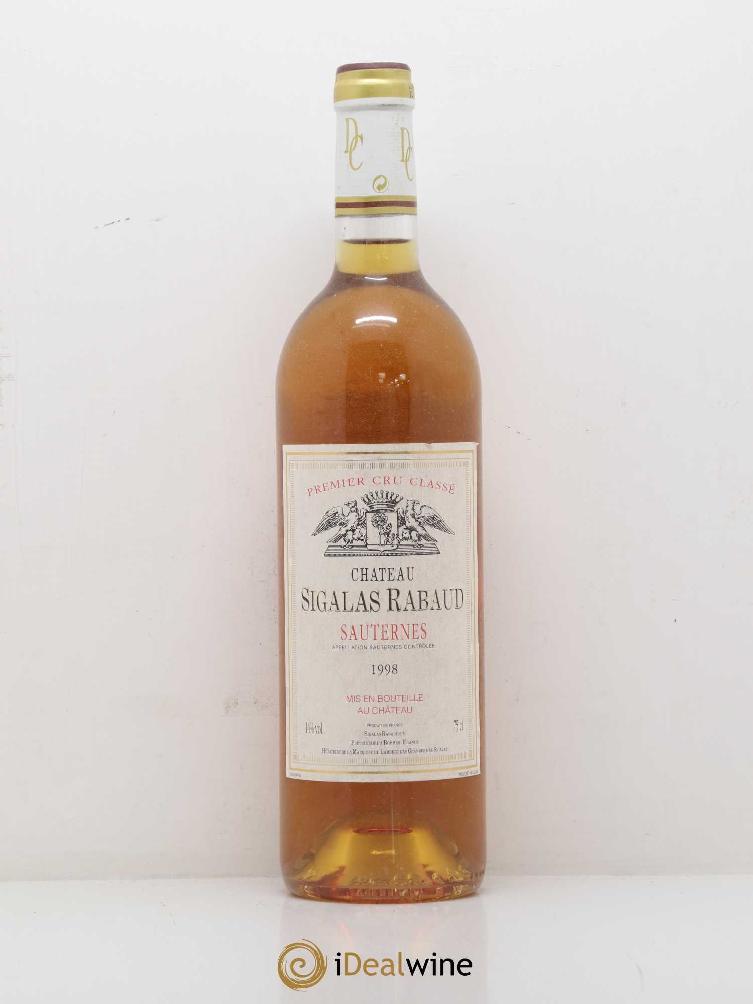 Château Sigalas Rabaud 1er Grand Cru Classé 1998 - Lotto di 1 bottiglia - 0