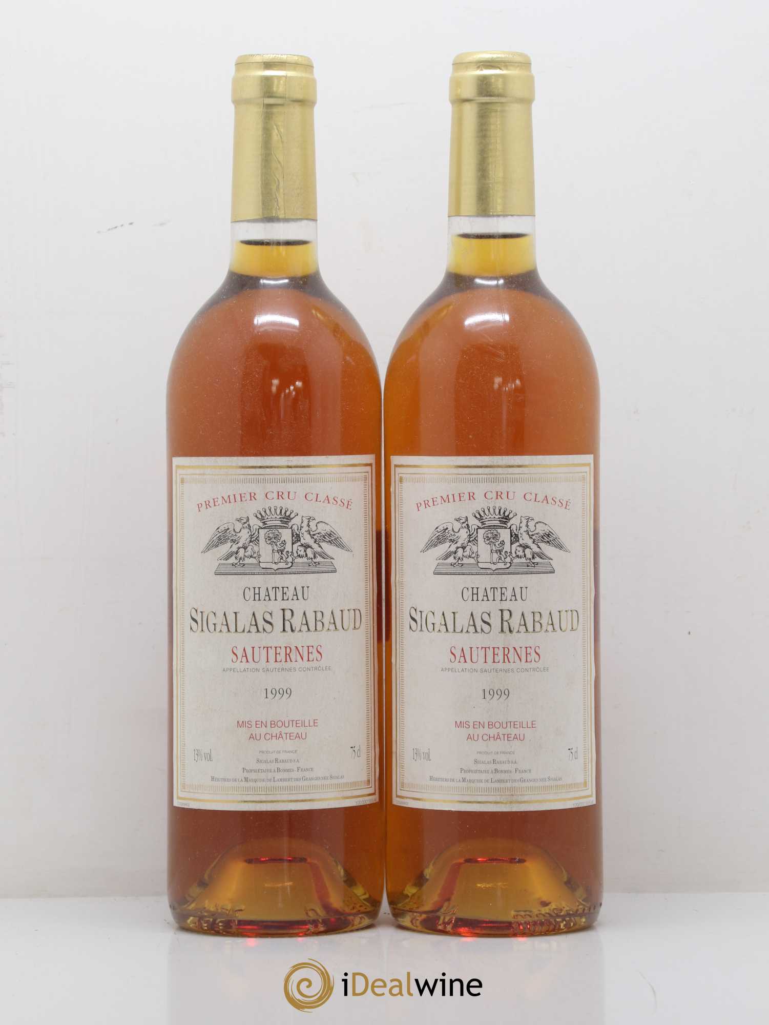 Château Sigalas Rabaud 1er Grand Cru Classé 1999 - Lotto di 2 bottiglie - 0